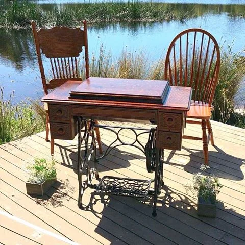 Antique Sewing Machine / Signing Table