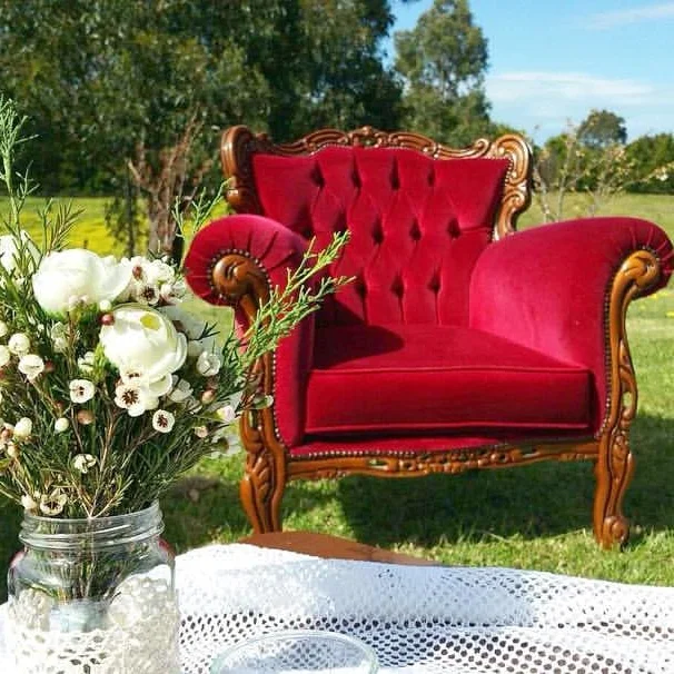 Vintage Ruby Red Armchair