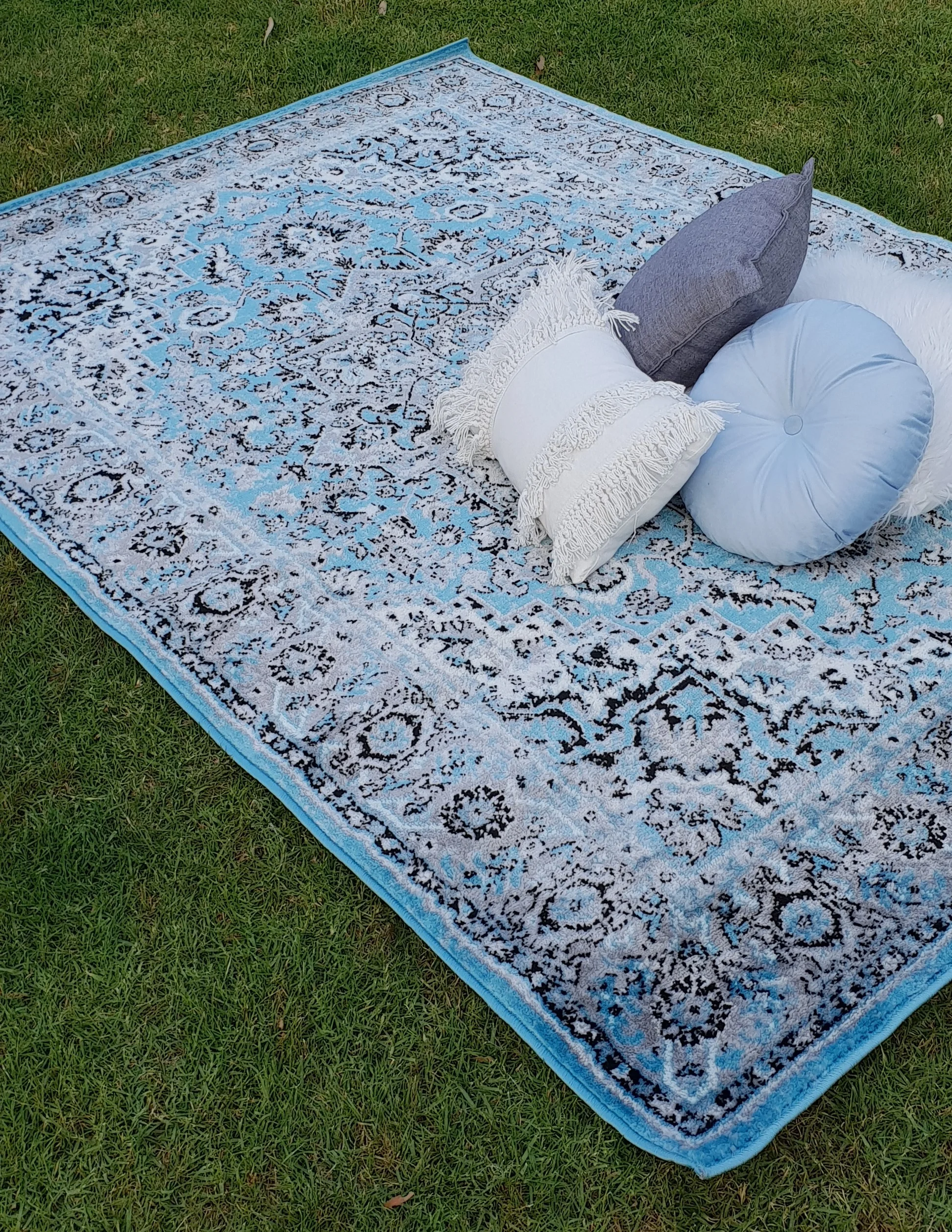 Blue Patterned Rug