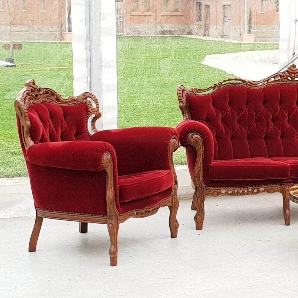 Vintage Crimson Red Armchair