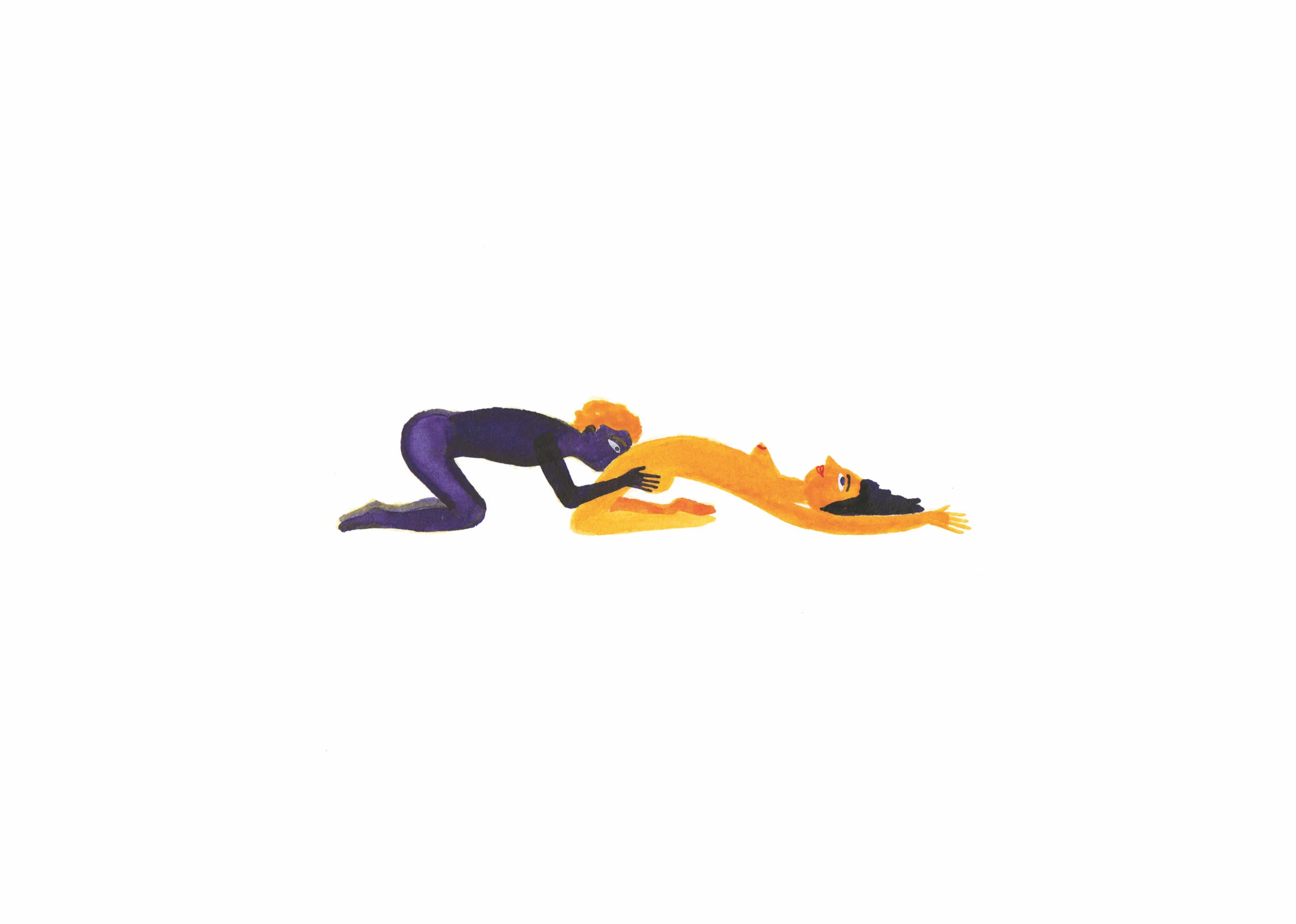 The snake – erotic fine art print from the Minisutra Kamasutra series by Austrian artist Bianca Tschaikner.