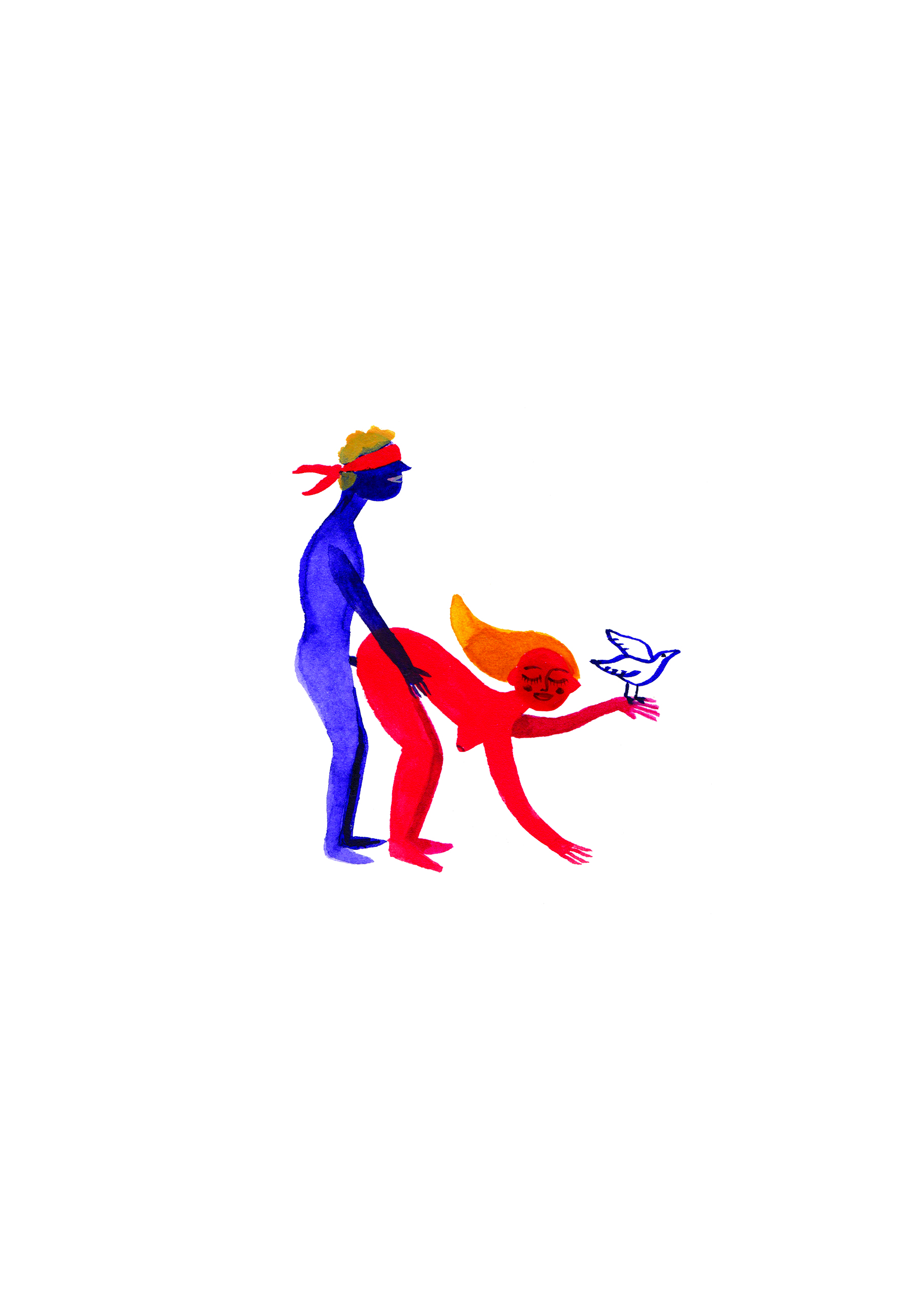 Erotic fine art print inspired by the Kamasutra by Austrian artist Bianca Tschaikner.