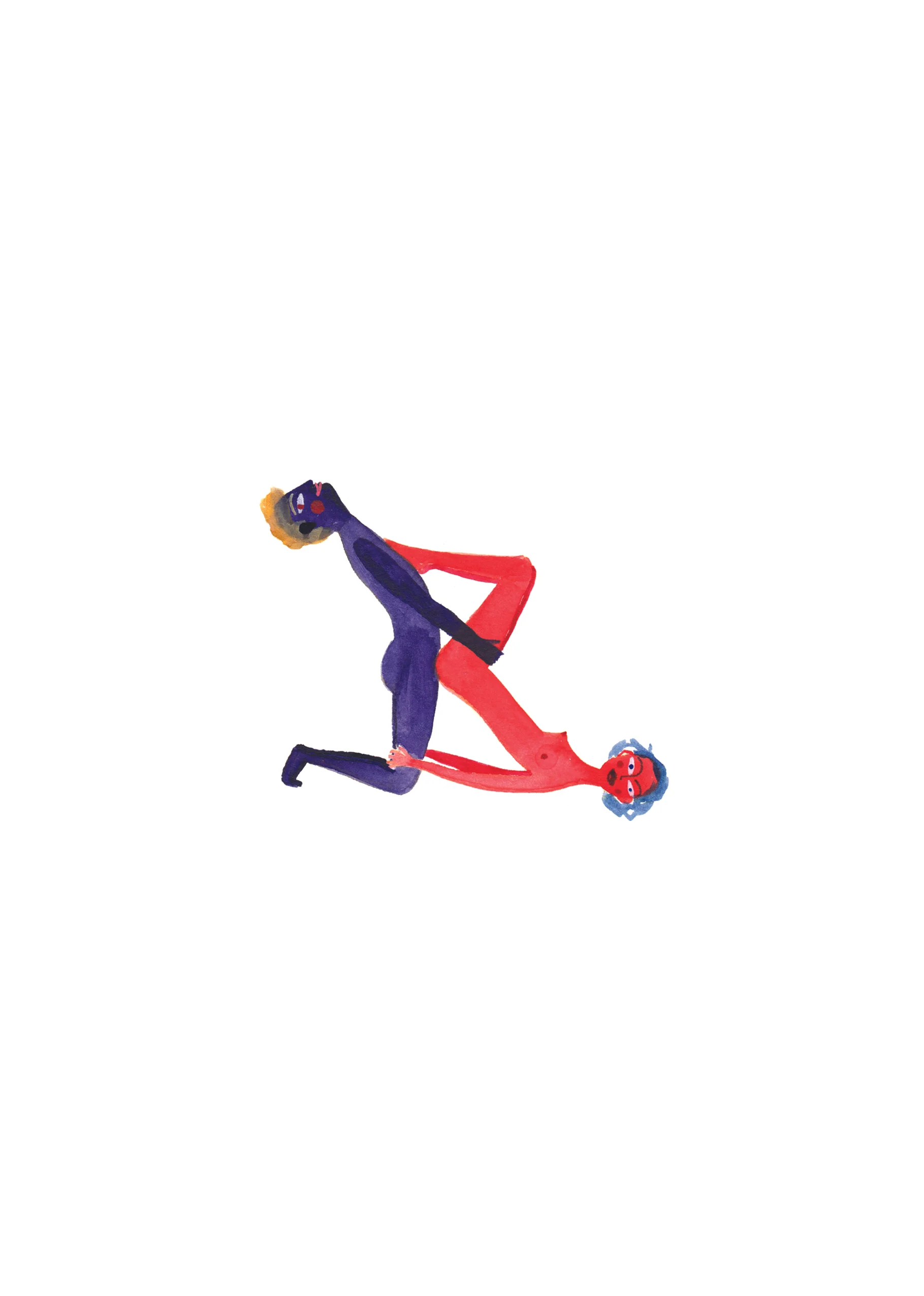 Erotic fine art print inspired by the Kamasutra by Austrian artist Bianca Tschaikner.