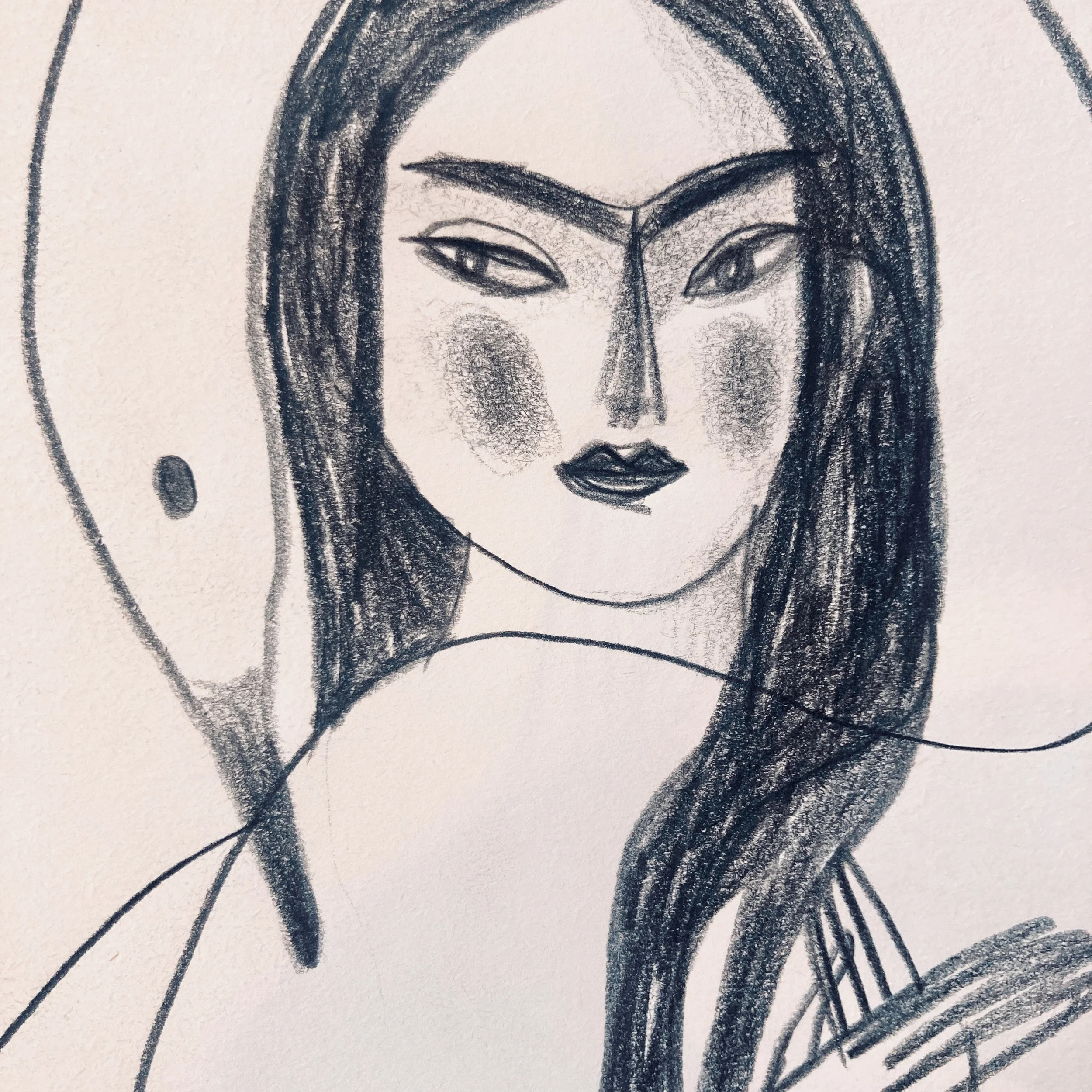  Leda and the swan (detail). Pencil drawing, 2023 