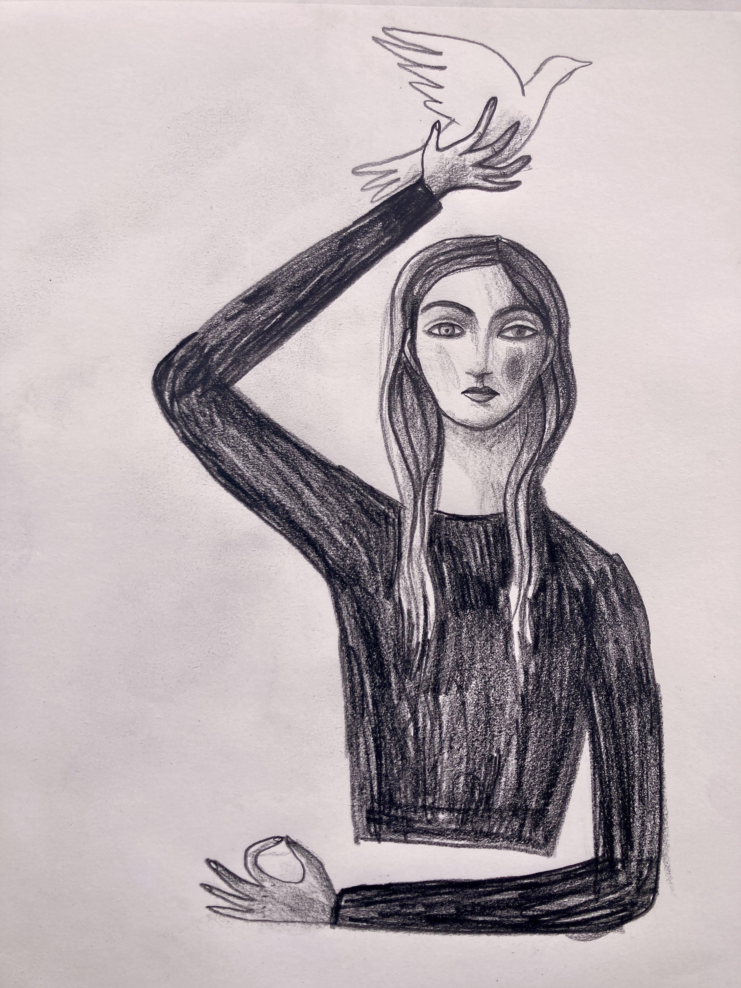  Let it go. Pencil drawing, 2023 