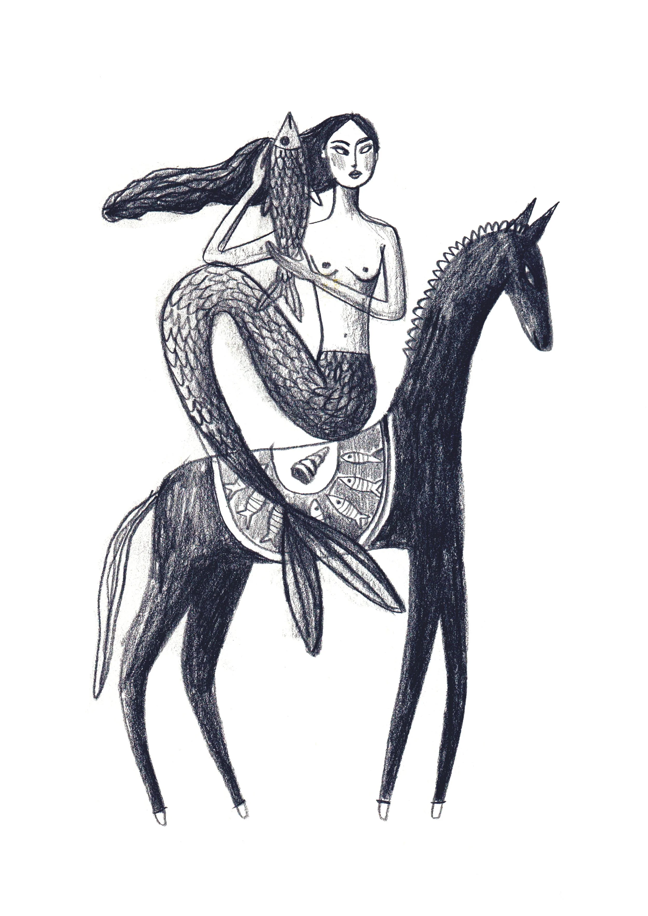 A3mermaidonhorse_artprint.jpg