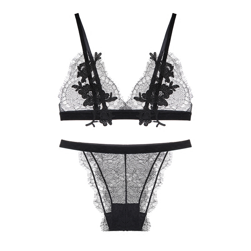Black Lace Triangle Bralette