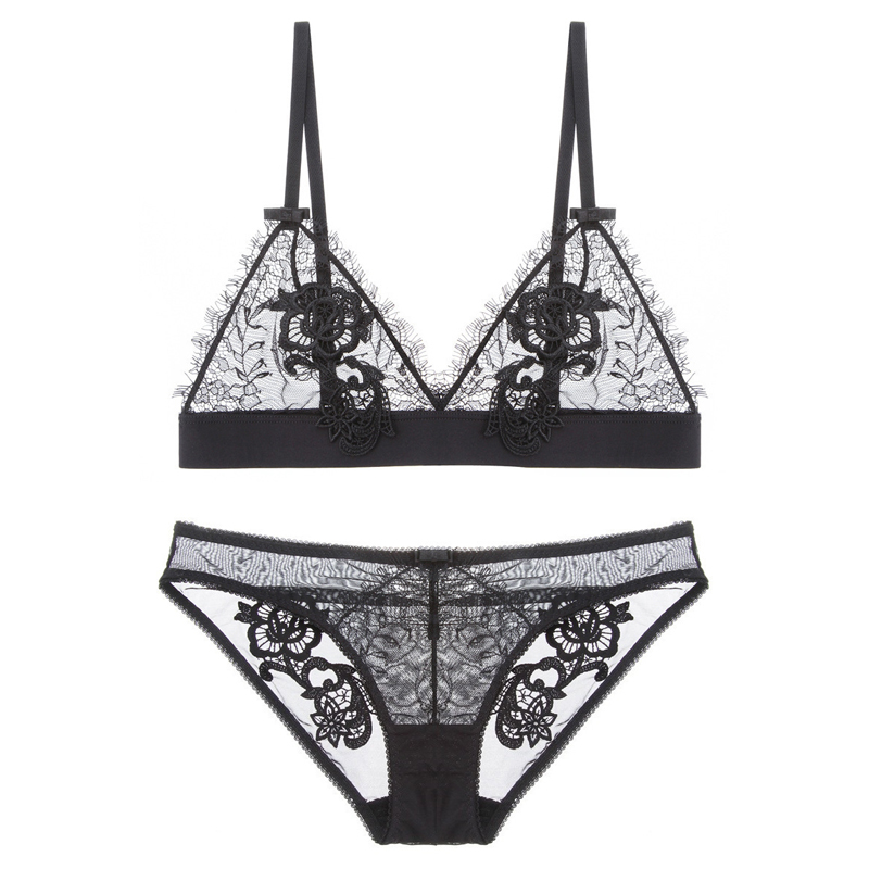 Black Lace Triangle Bralette