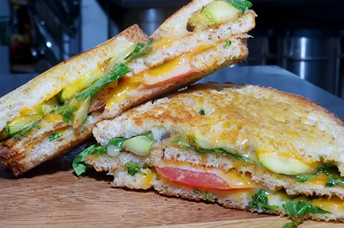 Garlic Green Triple Grilled Cheese