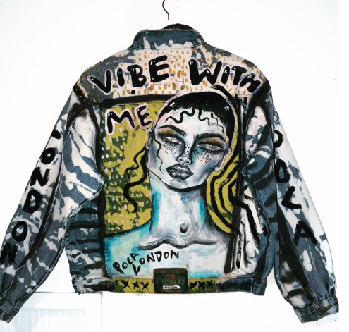 'Vibe with me' Hand painted jacket