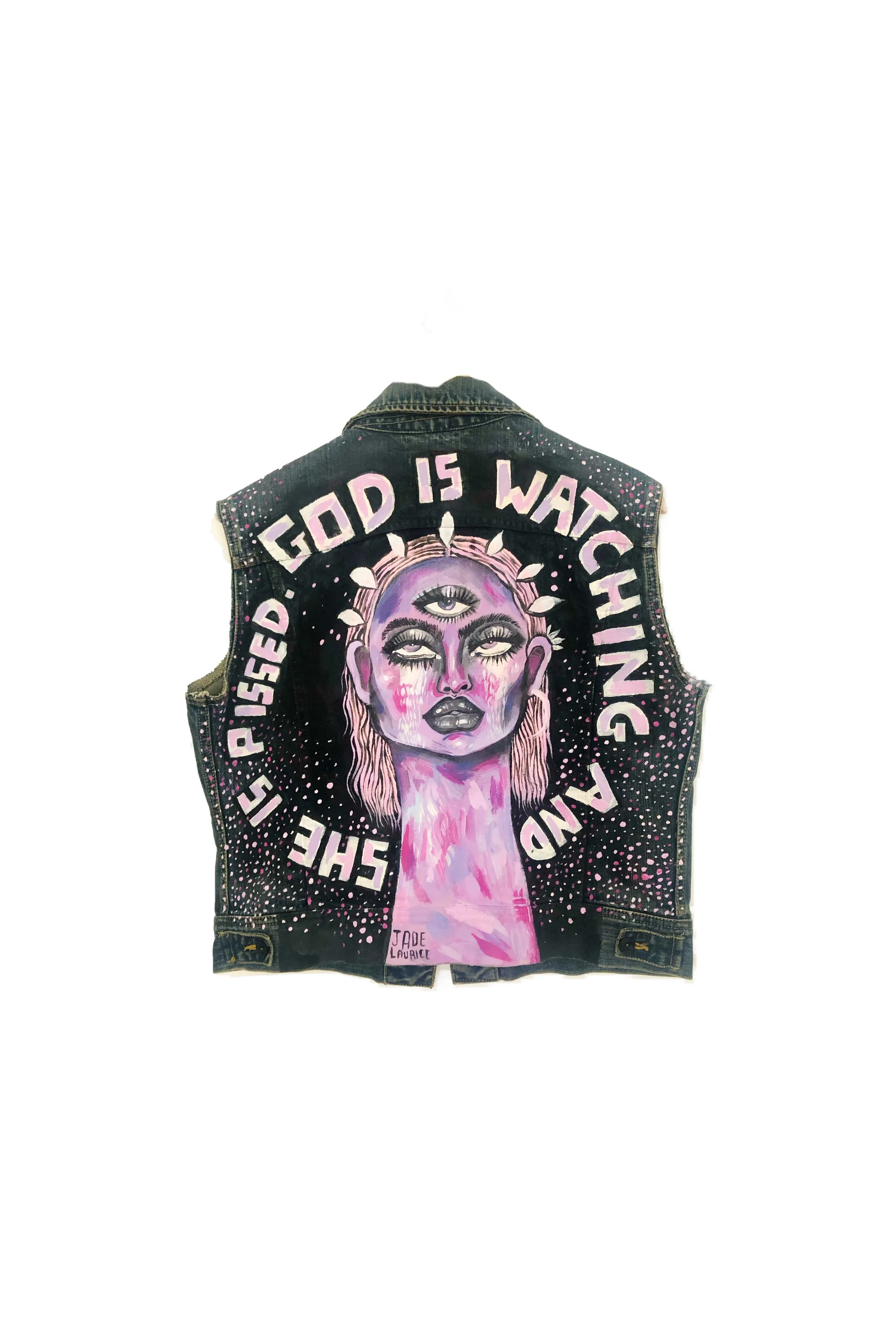 ‘God’ Denim Waistcoat