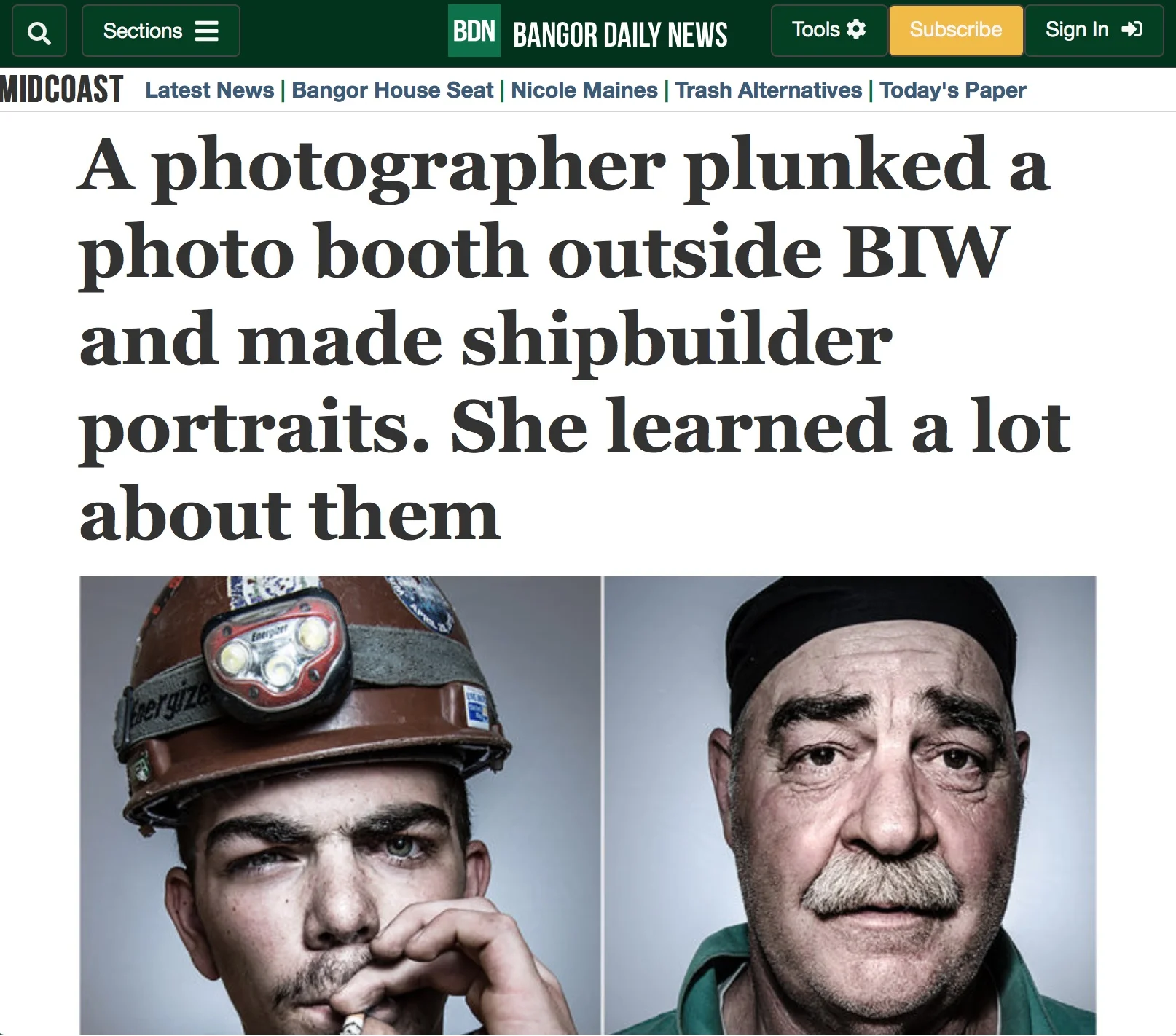 Southgate Faces Featured in Bangor Daily News.