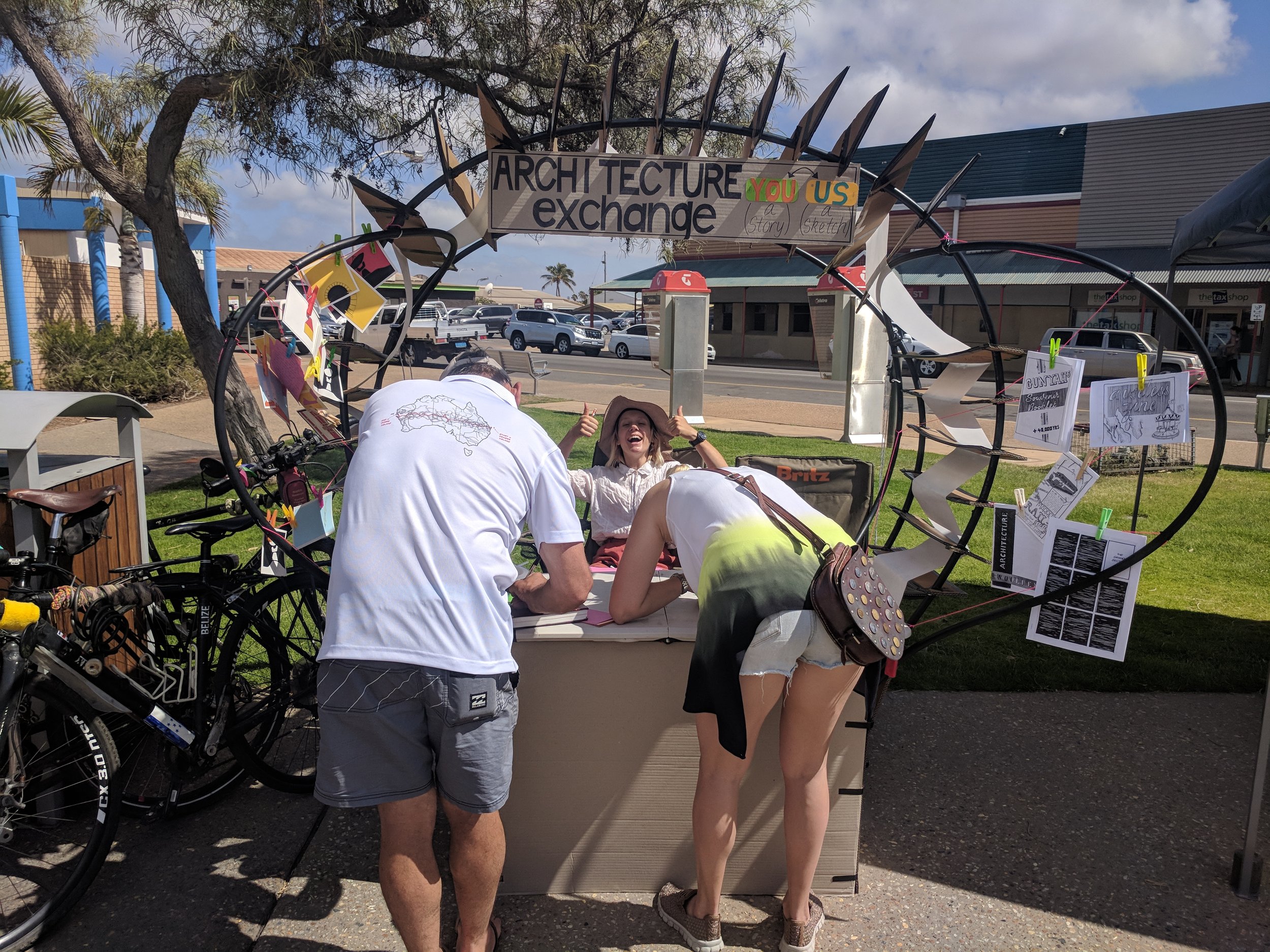 The stall, people engaging!