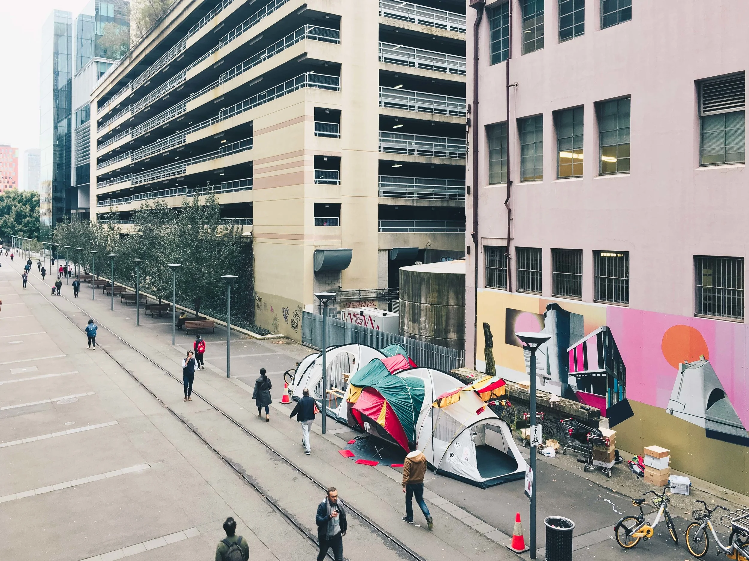 The Goods Line, many passerbys 