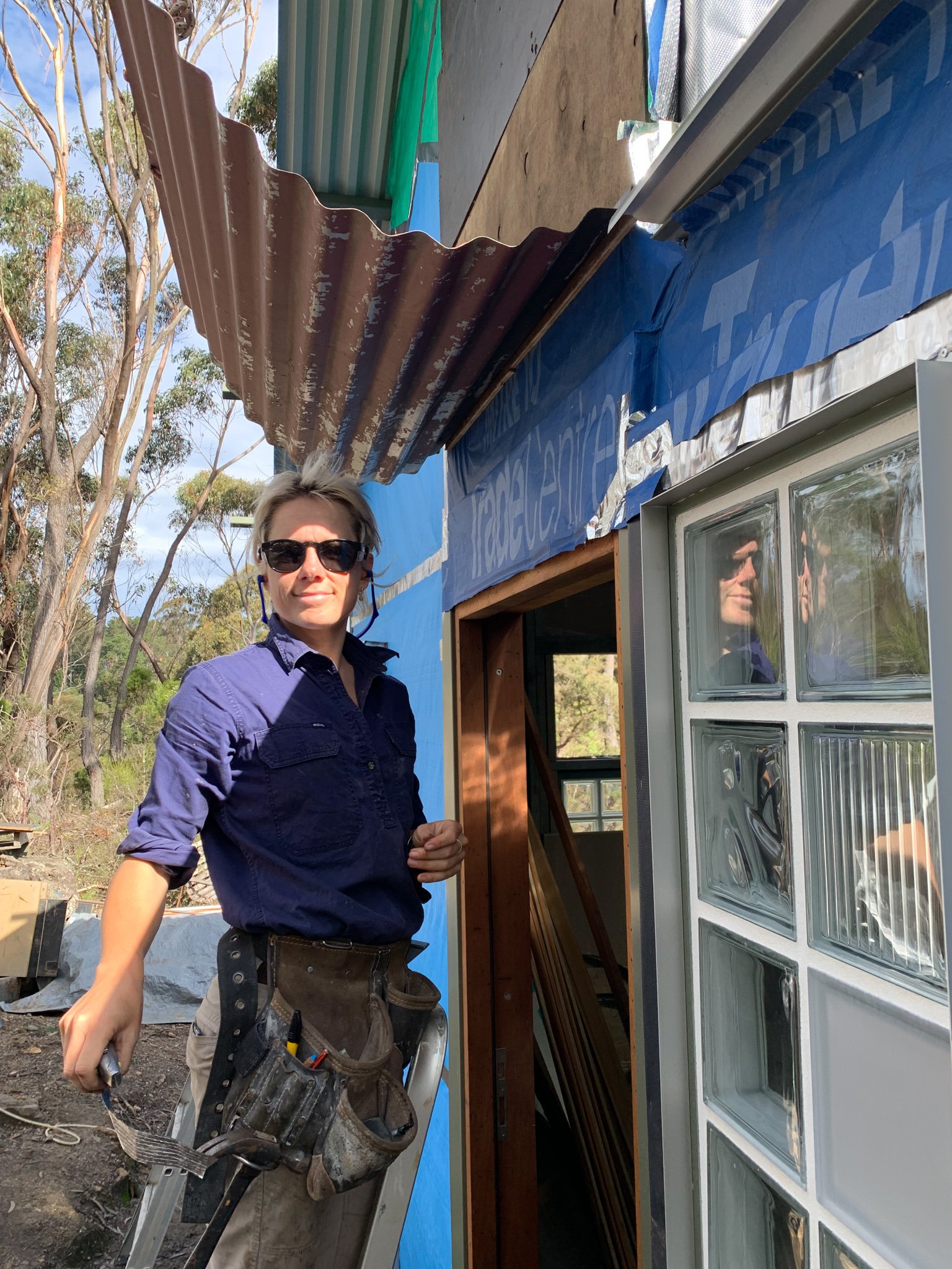 Bobbie makes awning. Awning makes shade