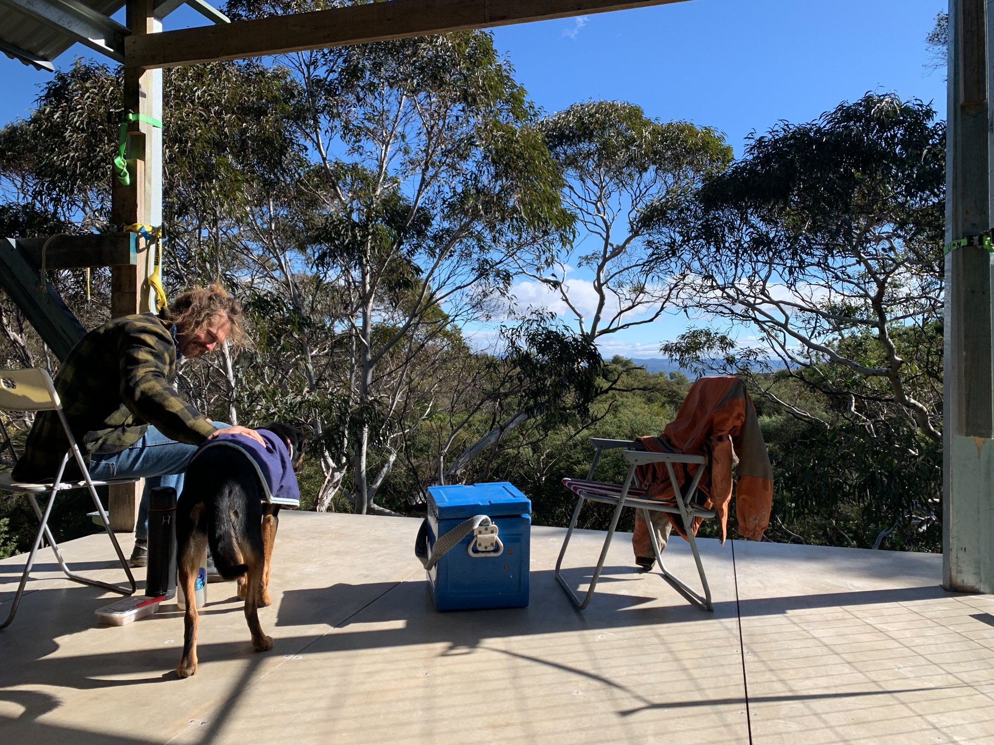 First lunch on the west deck