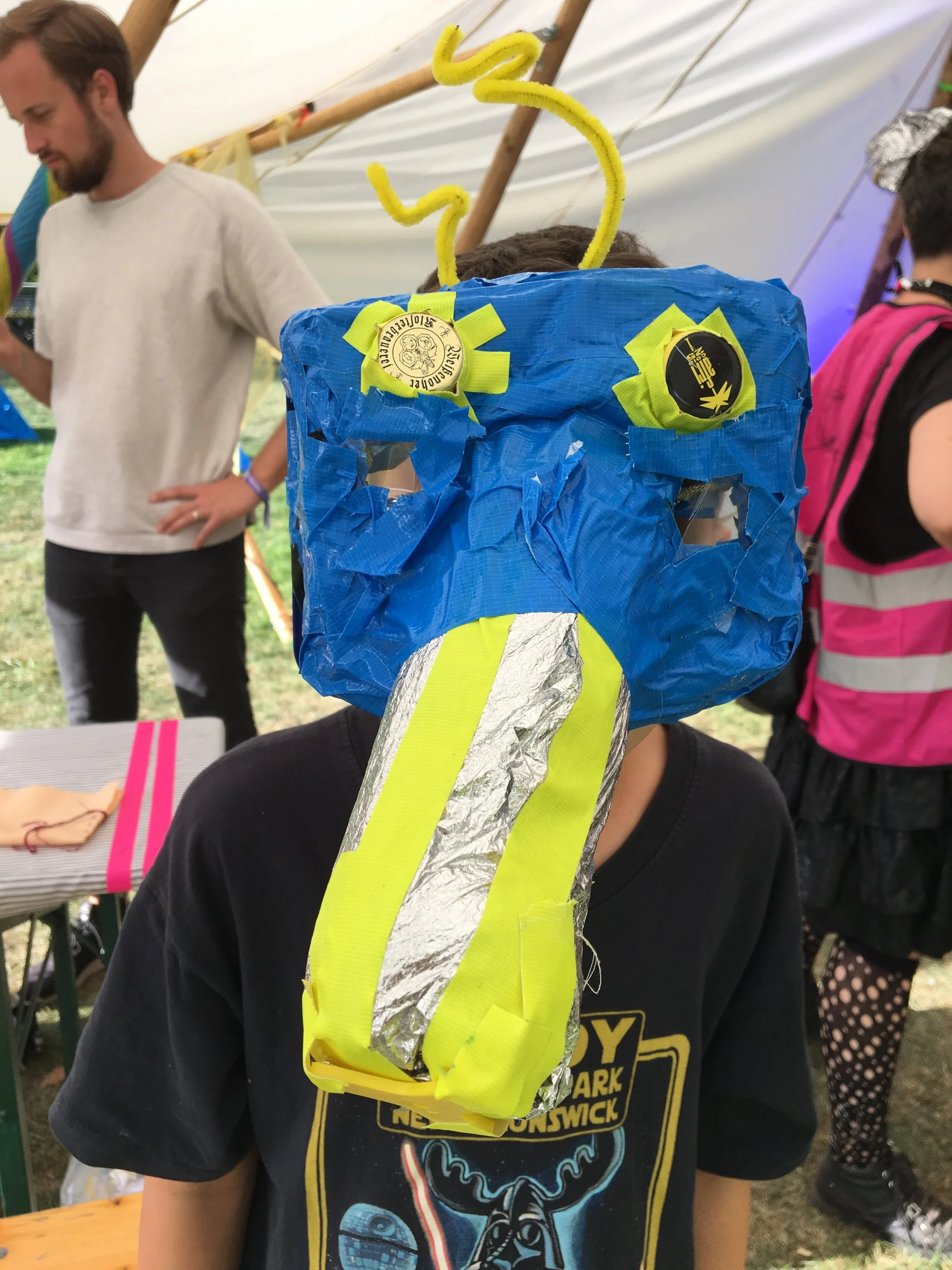 Creative mask making during Kidzapalooza art workshop