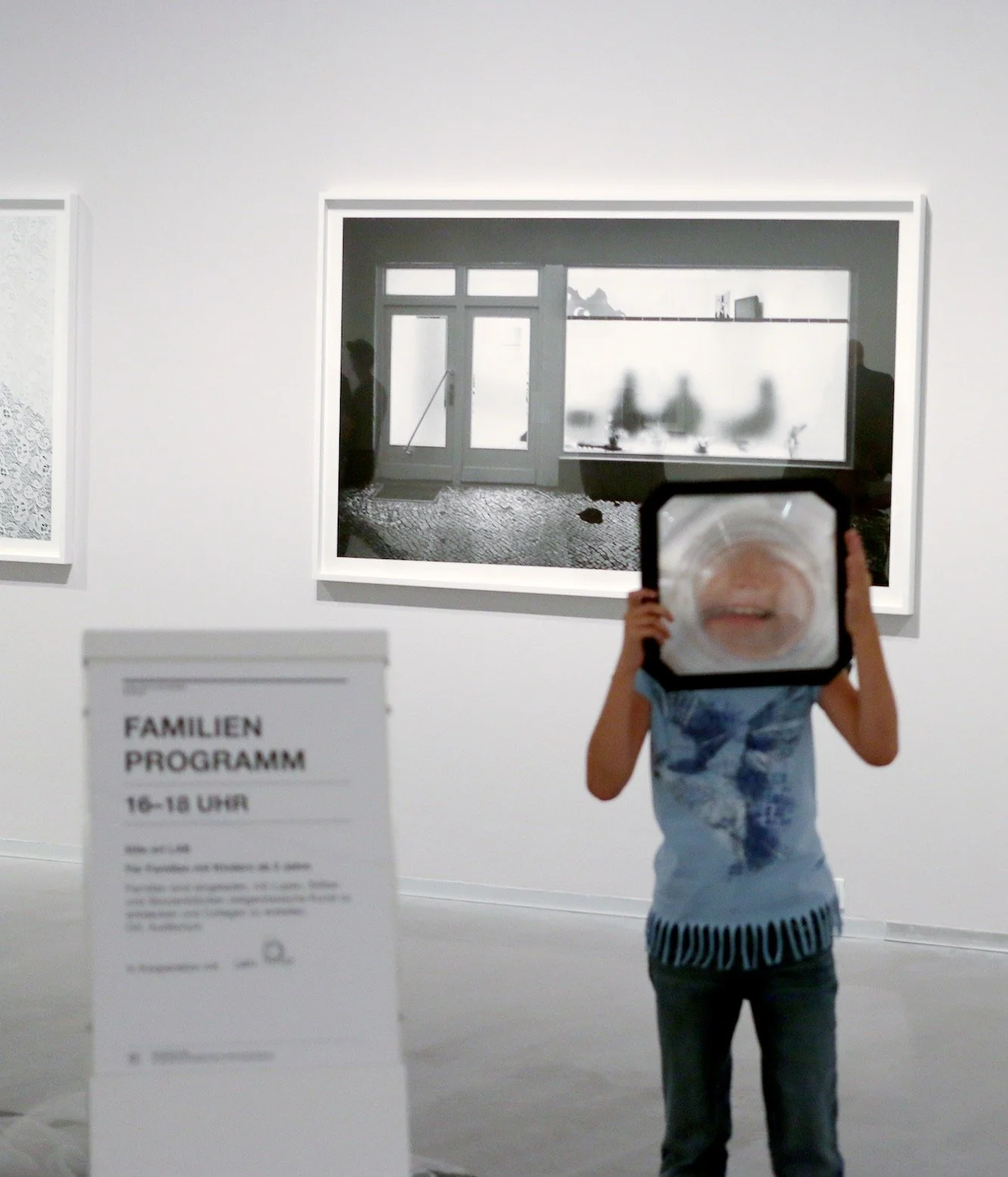 Teenager exploring the art in Berlinische Galerie
