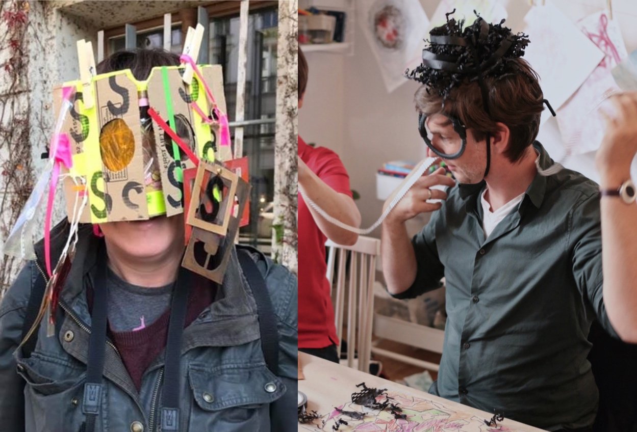 Inner child art play with materials at a team art workshop