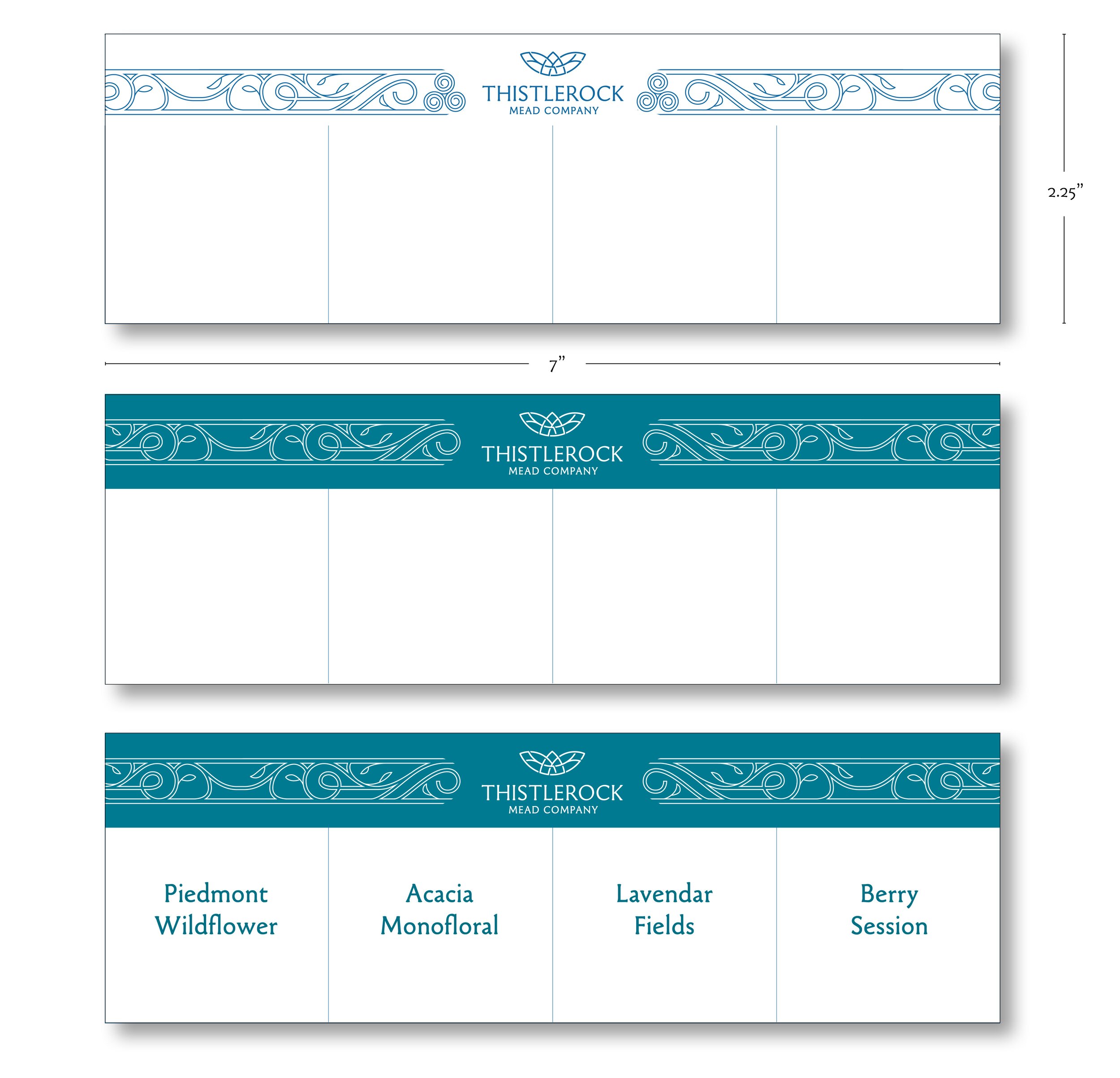 Custom Mead Tasting Flight Cards for Thistlerock Mead Co