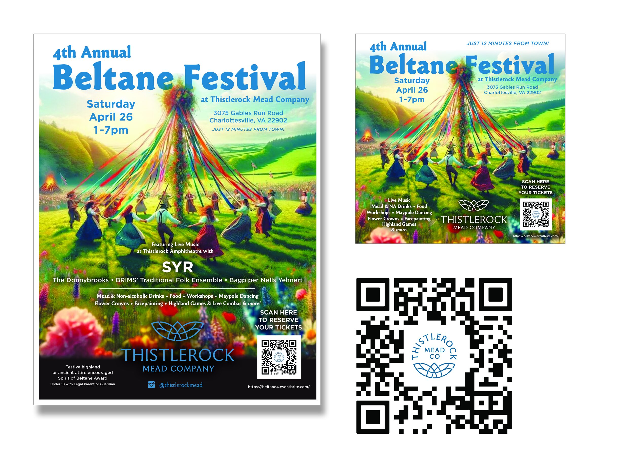 Beltane Festival graphic detailing for print and digital promotion