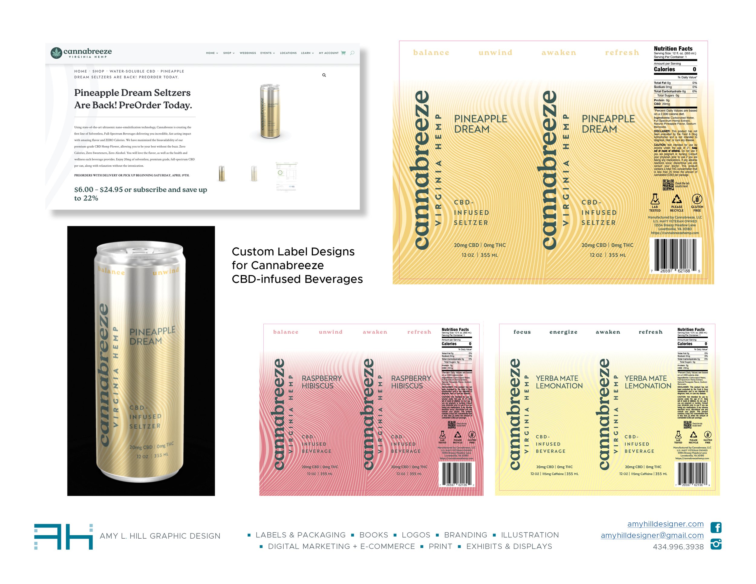 Cannabreeze Beverage Can Label Designs