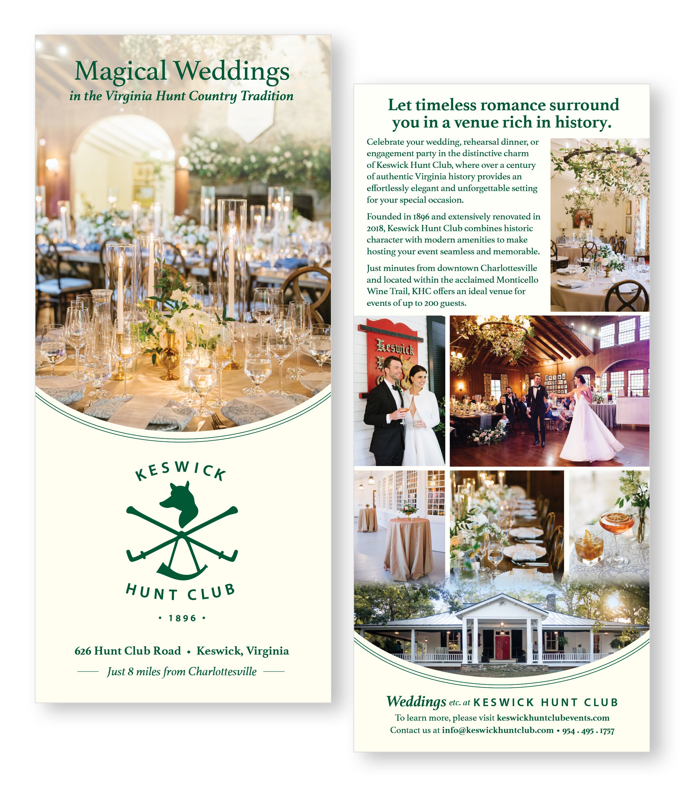 Rack Card for Promoting Wedding Events at Keswick Hunt Club