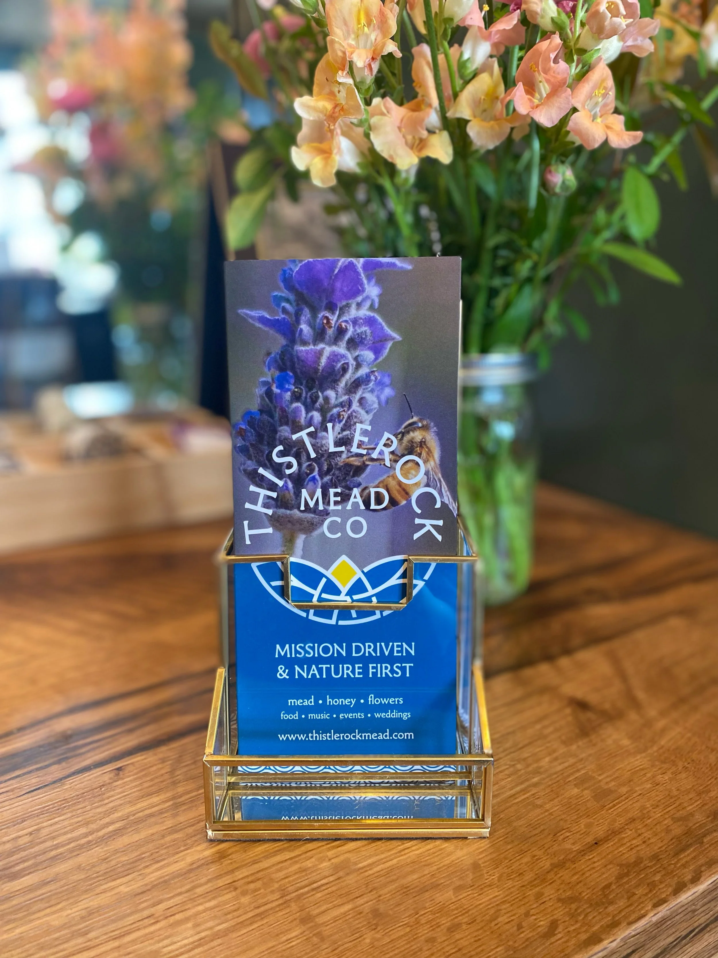 Thistlerock Mead Brochures in Tabletop Holder