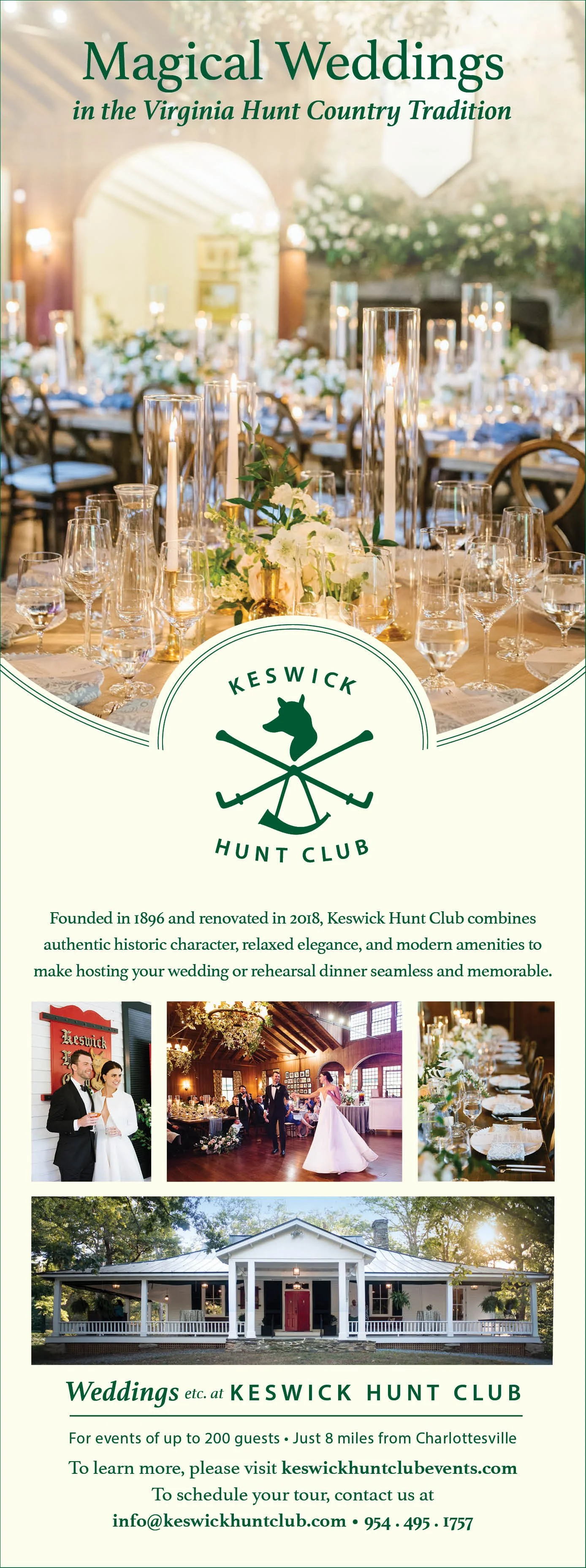 Wedding Publication Display Ad for Keswick Hunt Club