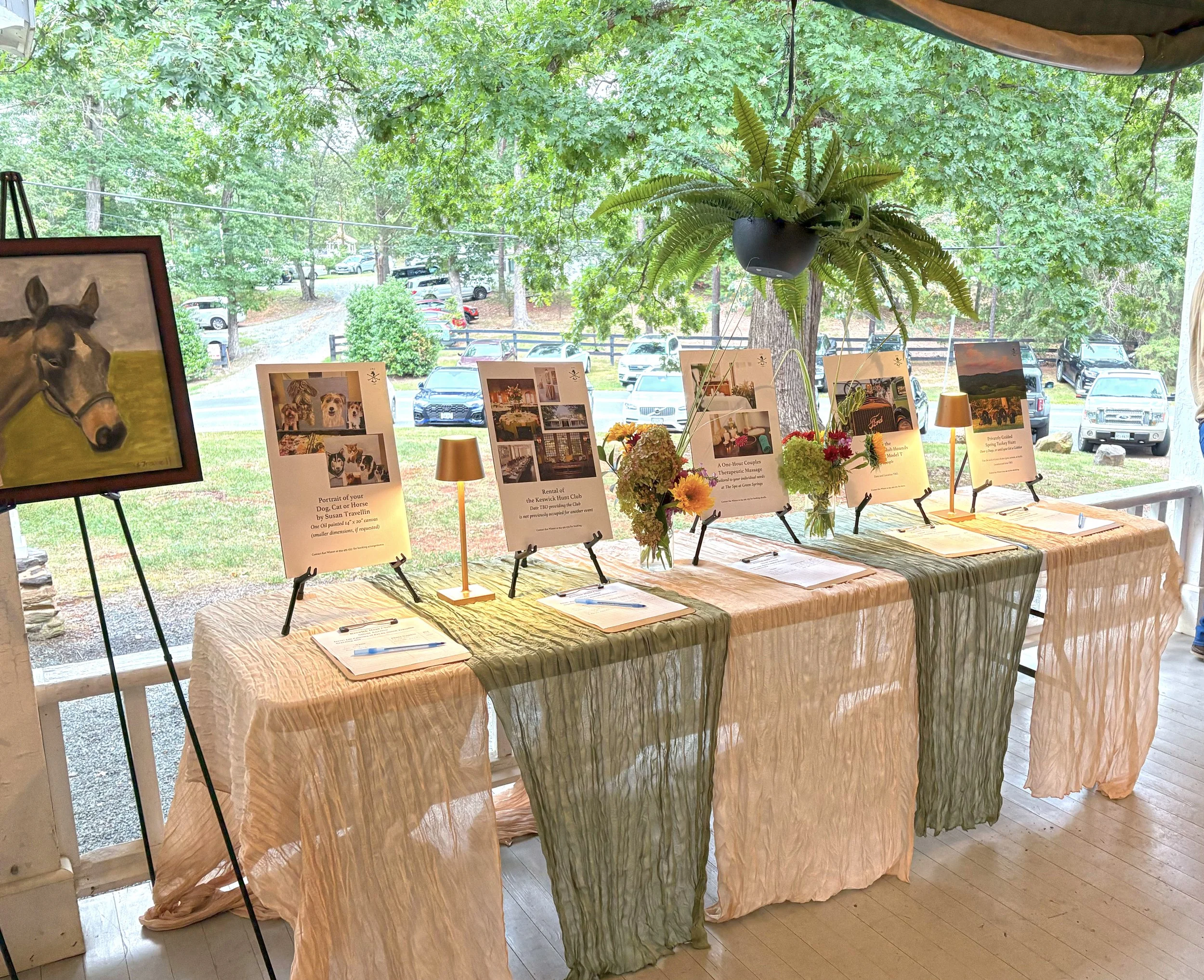 Display Boards for Silent Auction at Keswick Hunt Club