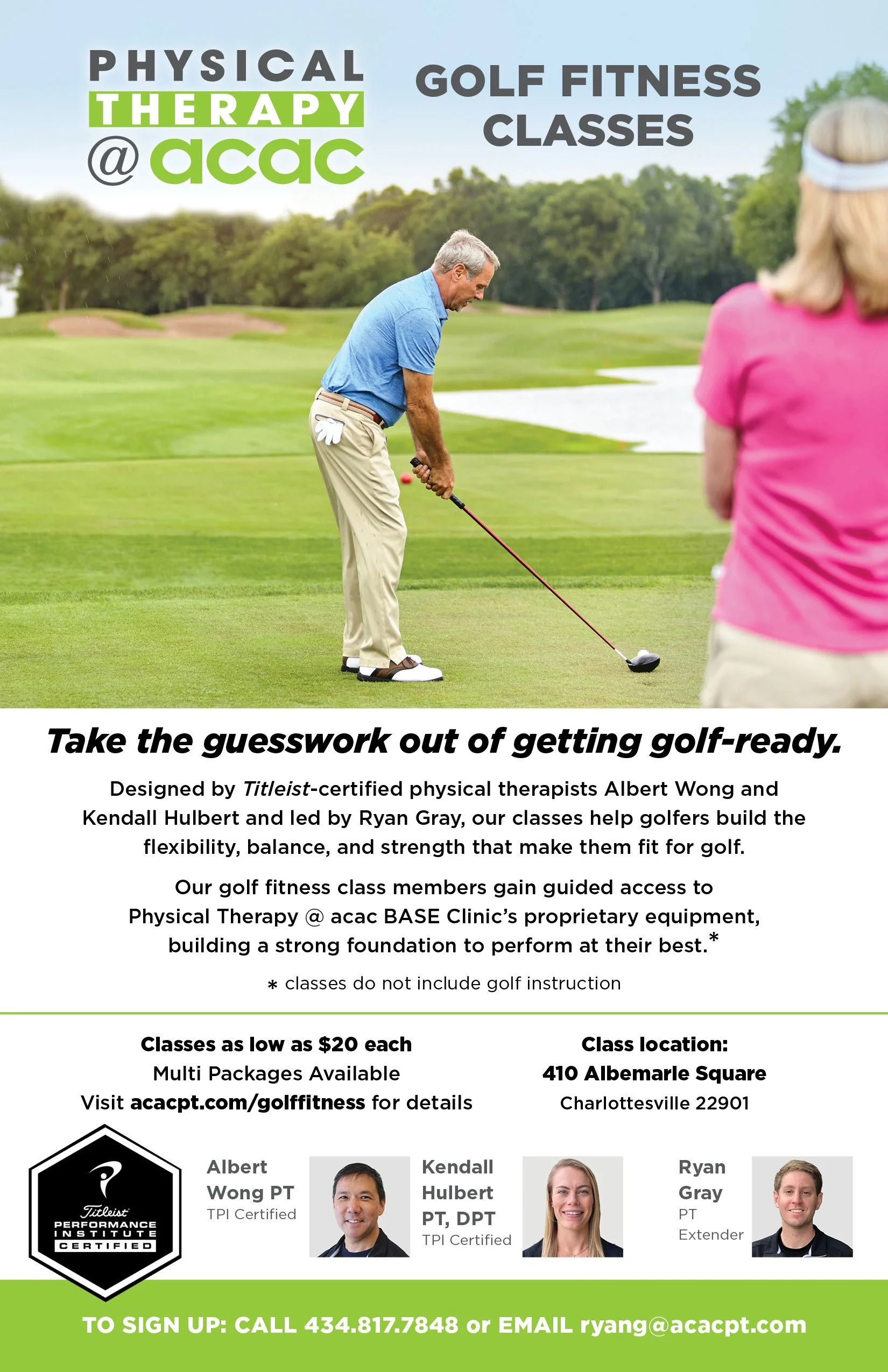 Marketing Visuals for Golf Fitness Classes PT@acac