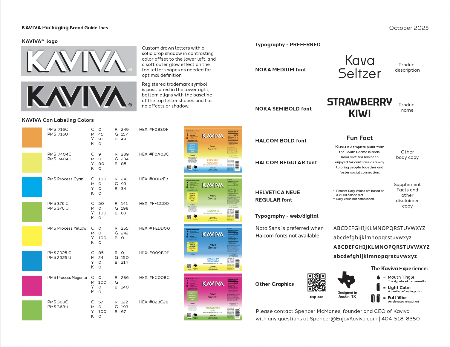 Brand identity, packaging development for kava-infused beverage startup