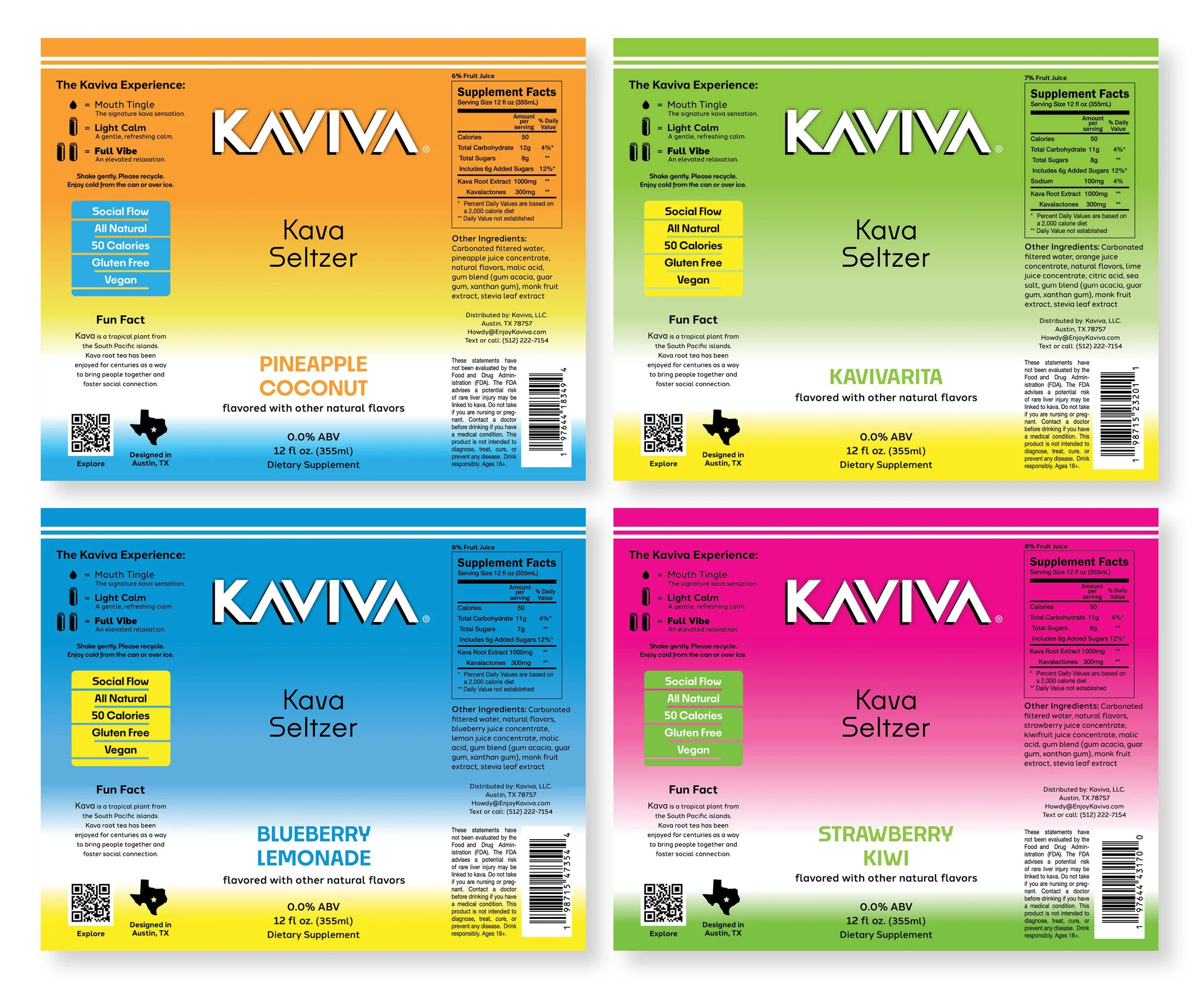 Kaviva kava-infused beverage labeling concept design 2.0