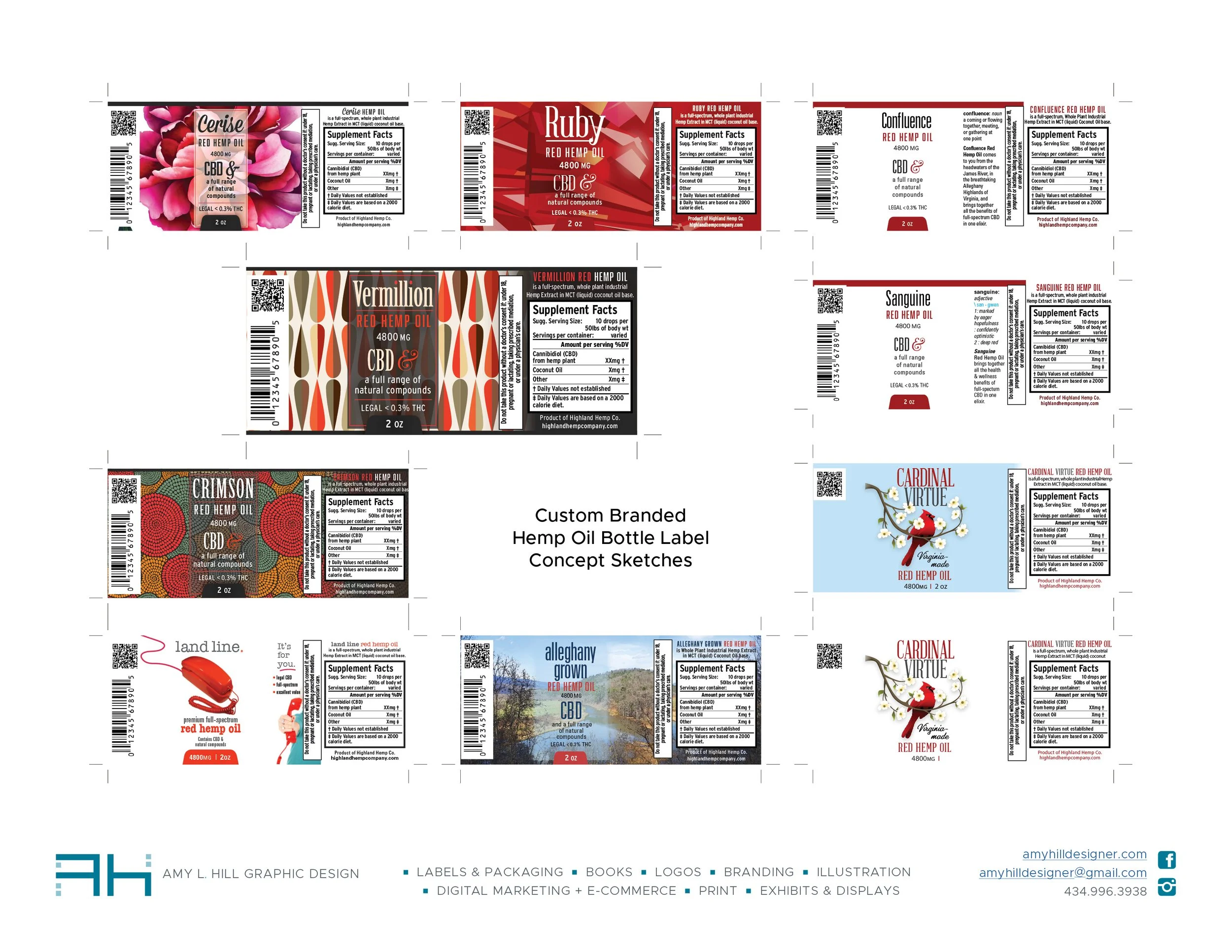 Concepts for hemp oil packaging