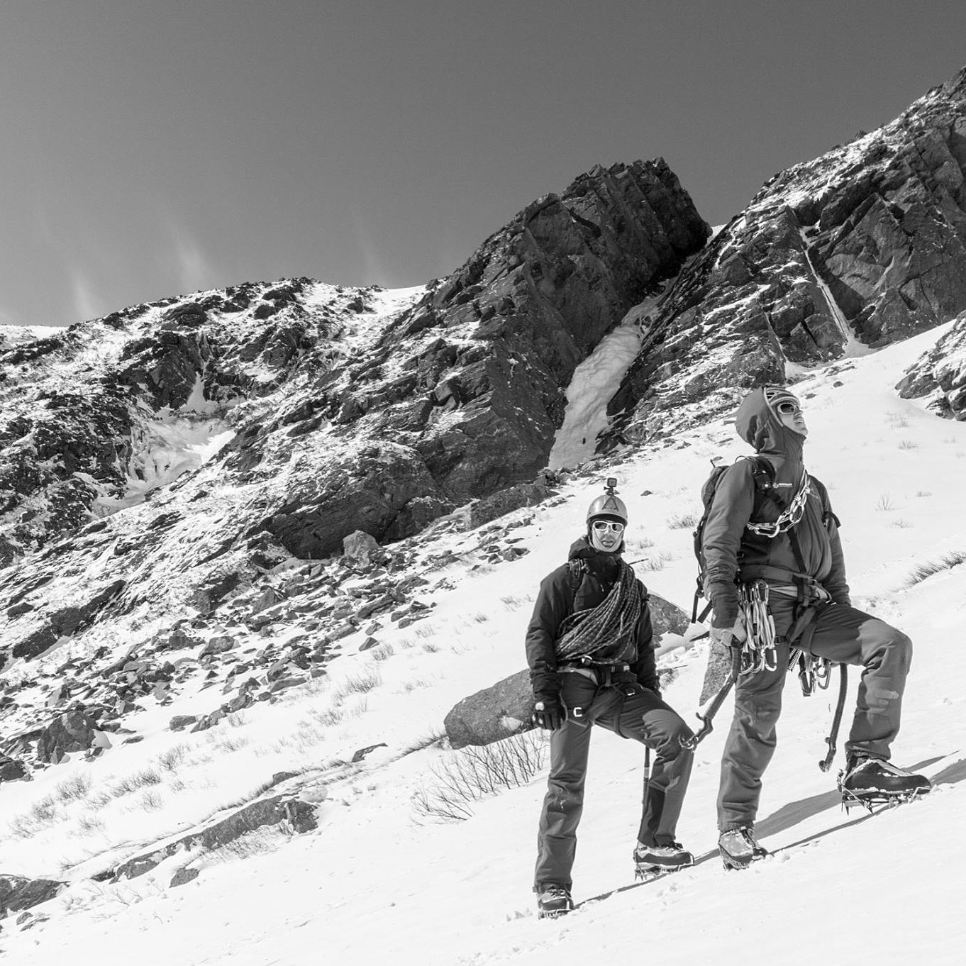 Coby and client, Nick S. with Pinnacle Gully in the background.