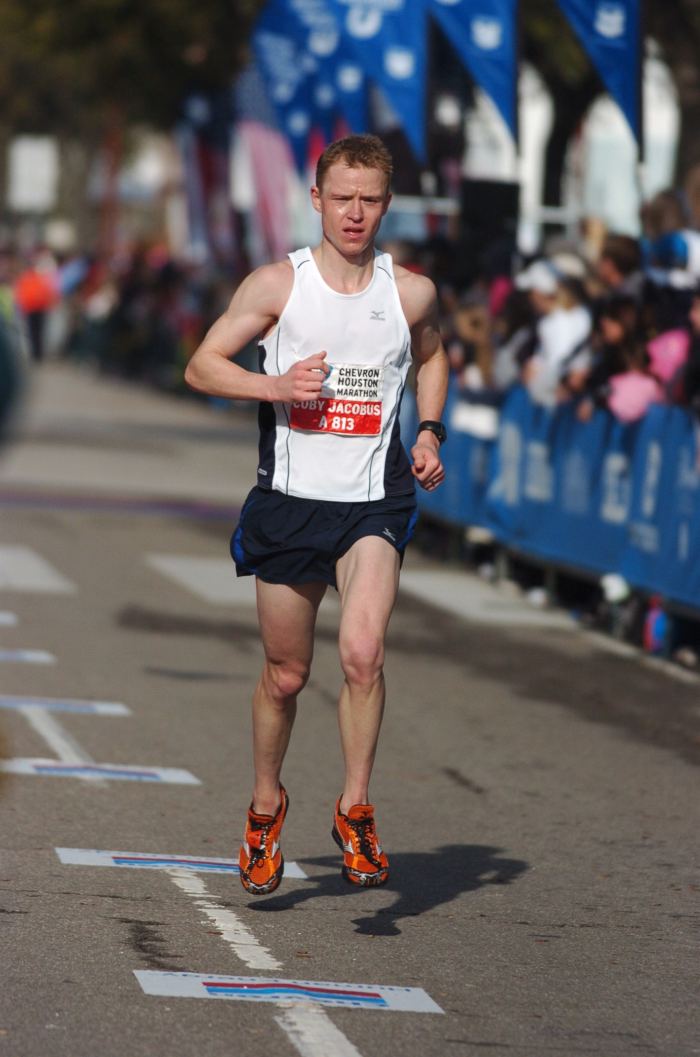 Coming down the homestretch at the Houston Marathon in 2010 - About 20 months following surgery.