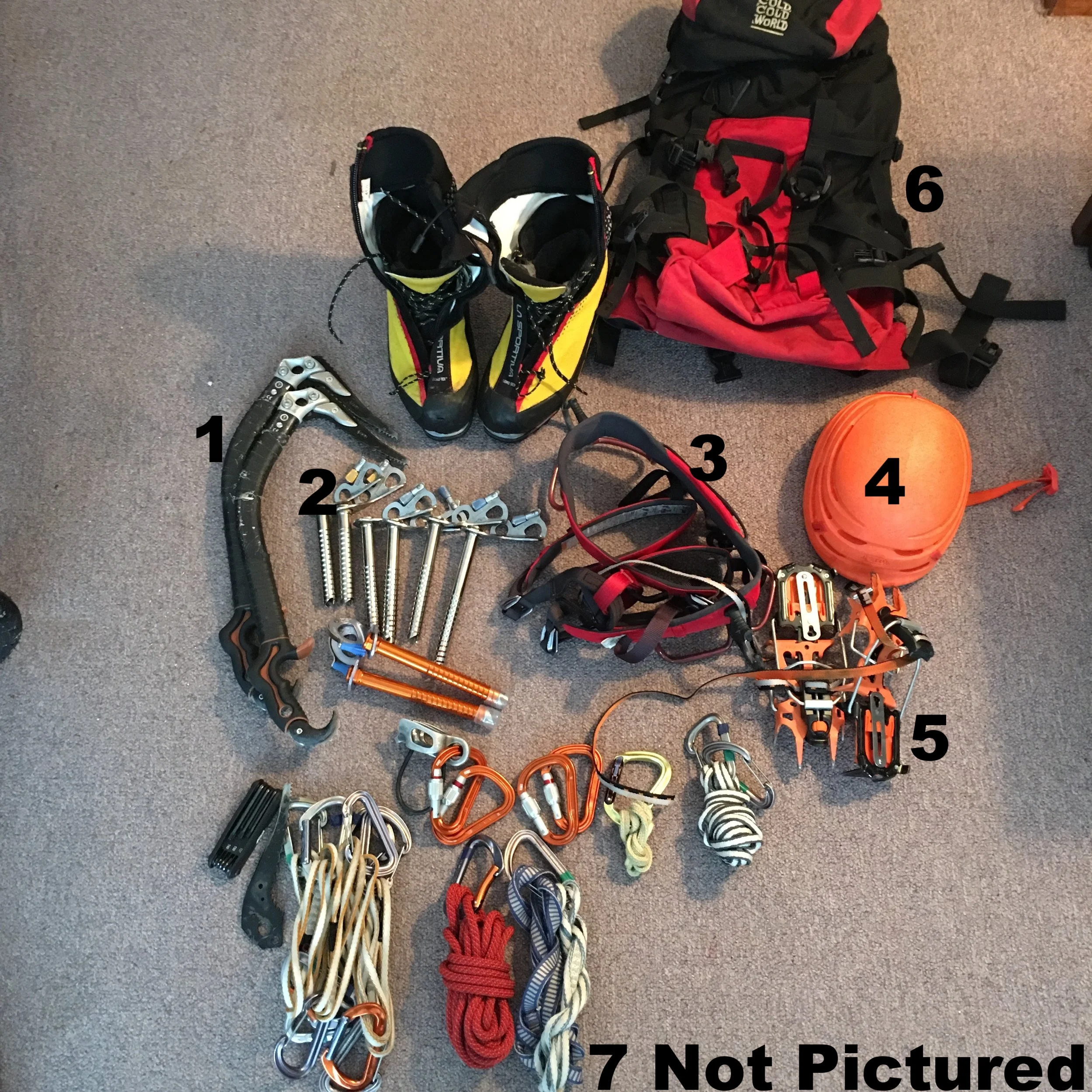 Coby's 2016-2017 Ice Climbing Gear Kit