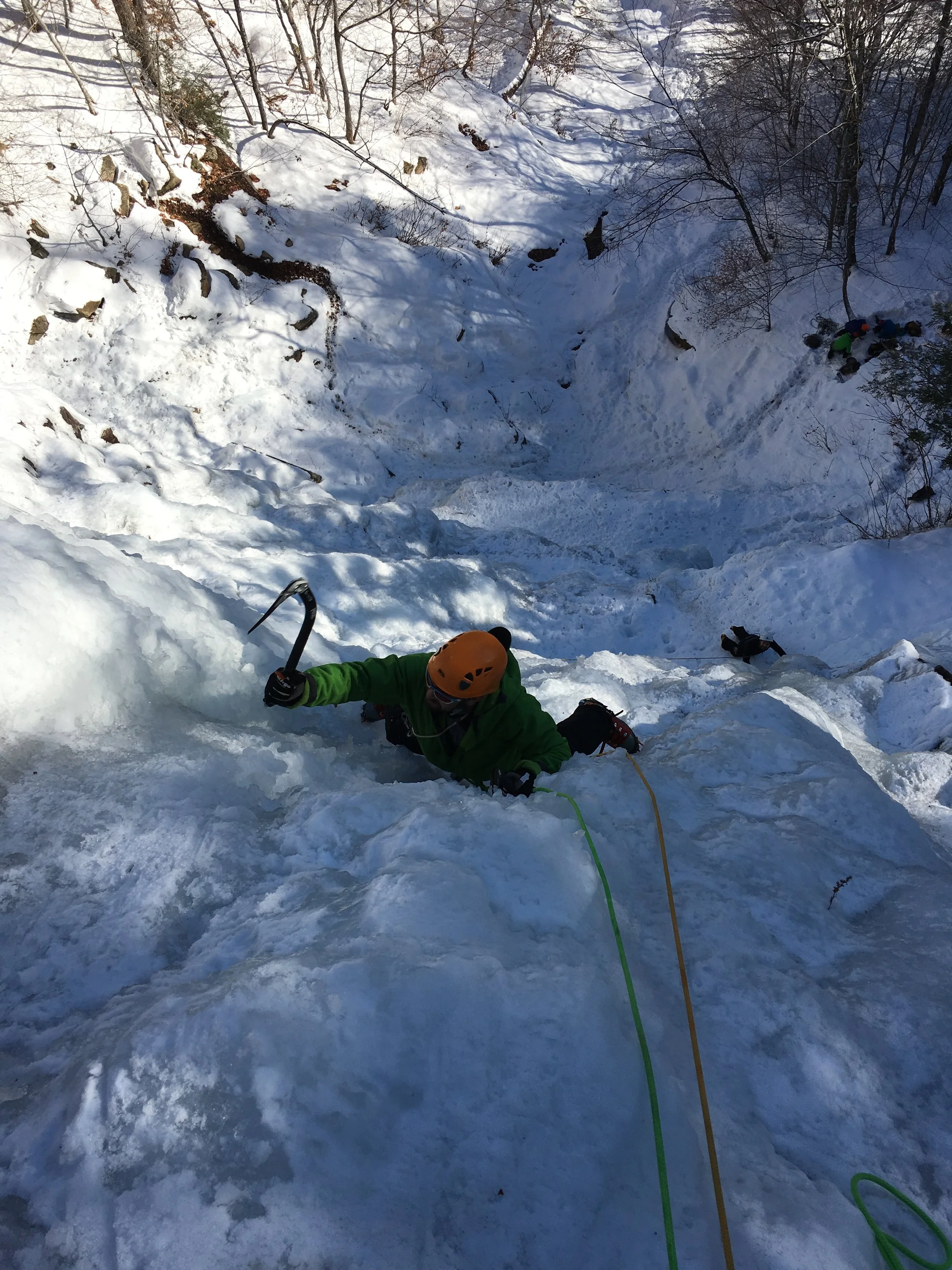 Aaron styling the steeper ice of Chia - Left variation.