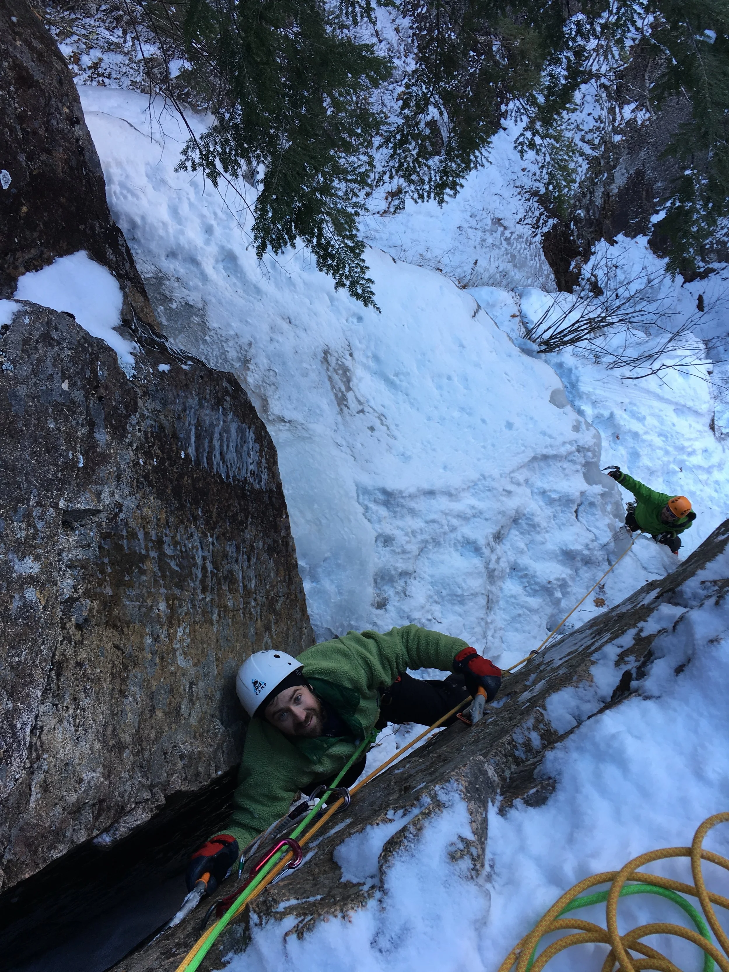 Brendan making moves up Pegasus - Rock Finish Variation.