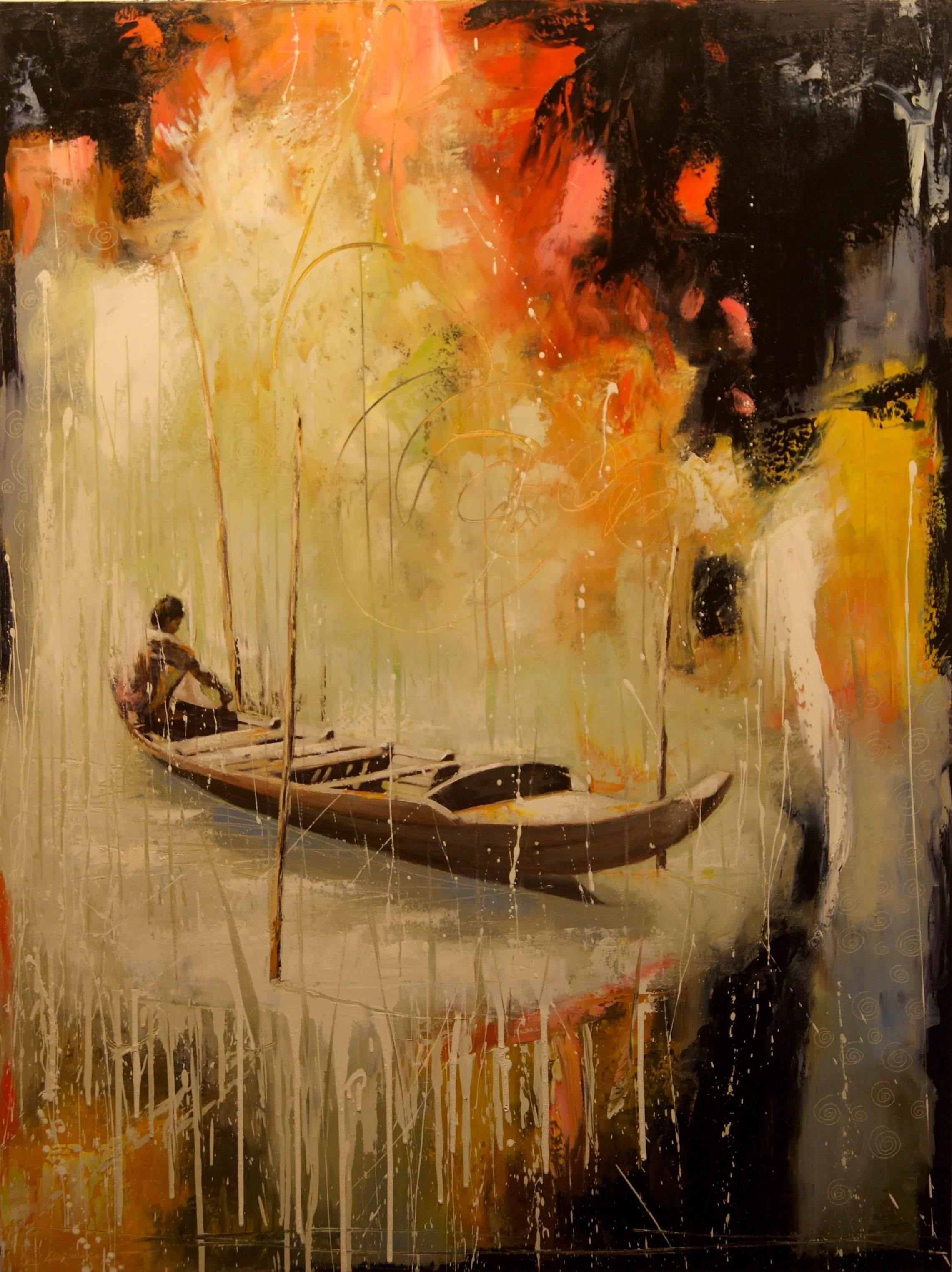 Checking the Line (48" x 36")
