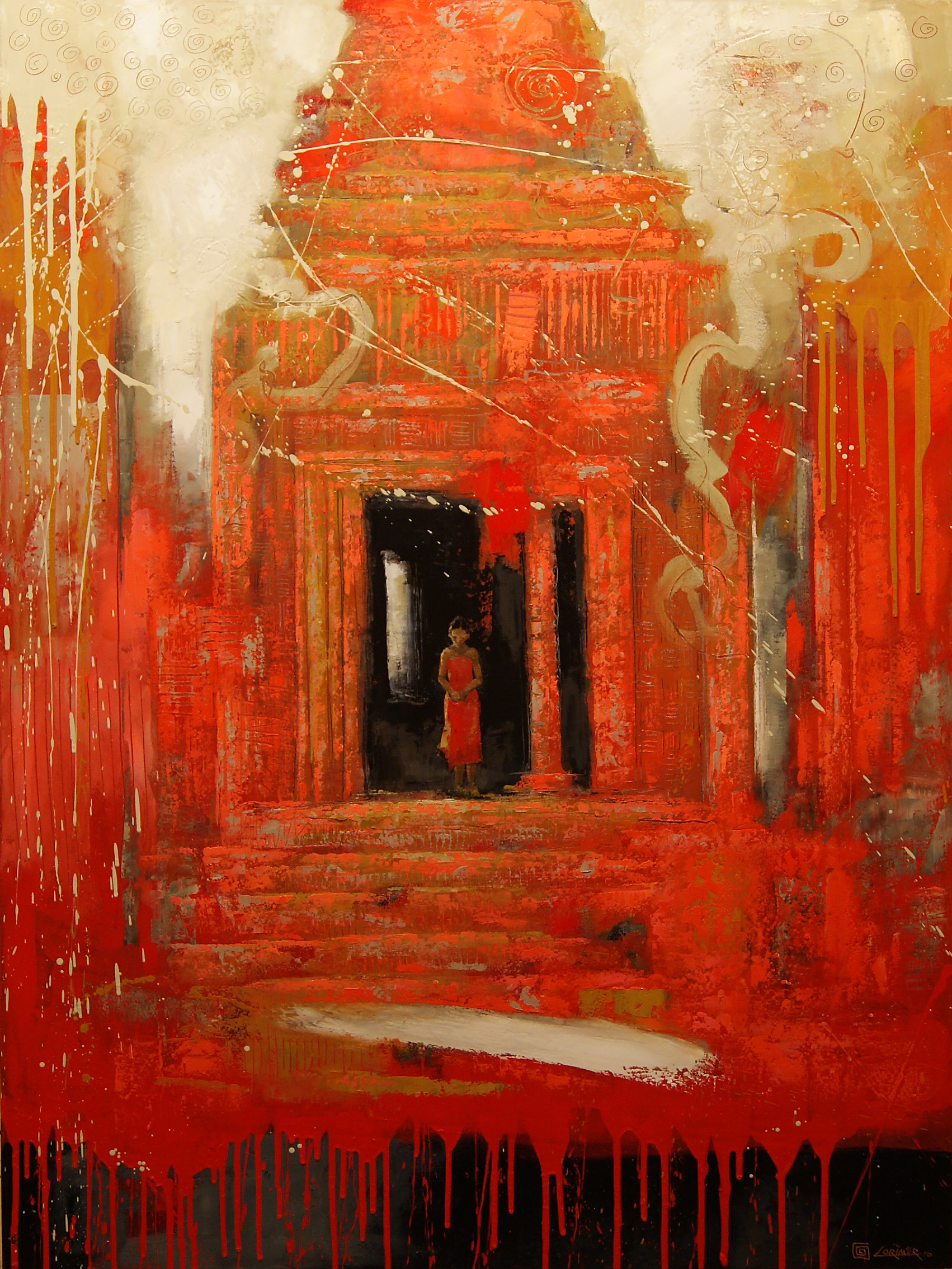 Red Angkor (48" x 36")