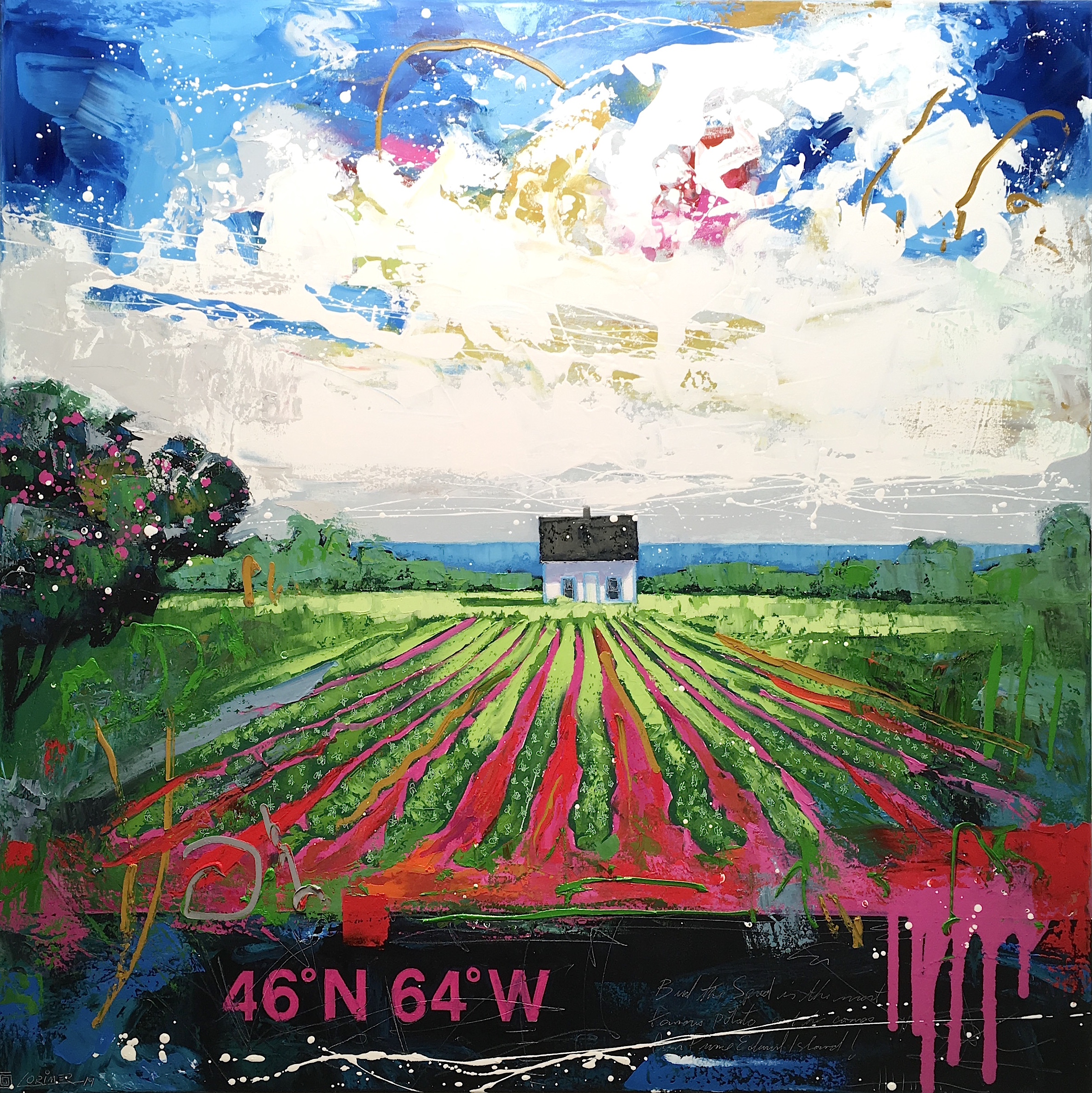 46ºN 64ºW - Potato Field (40" x 40")