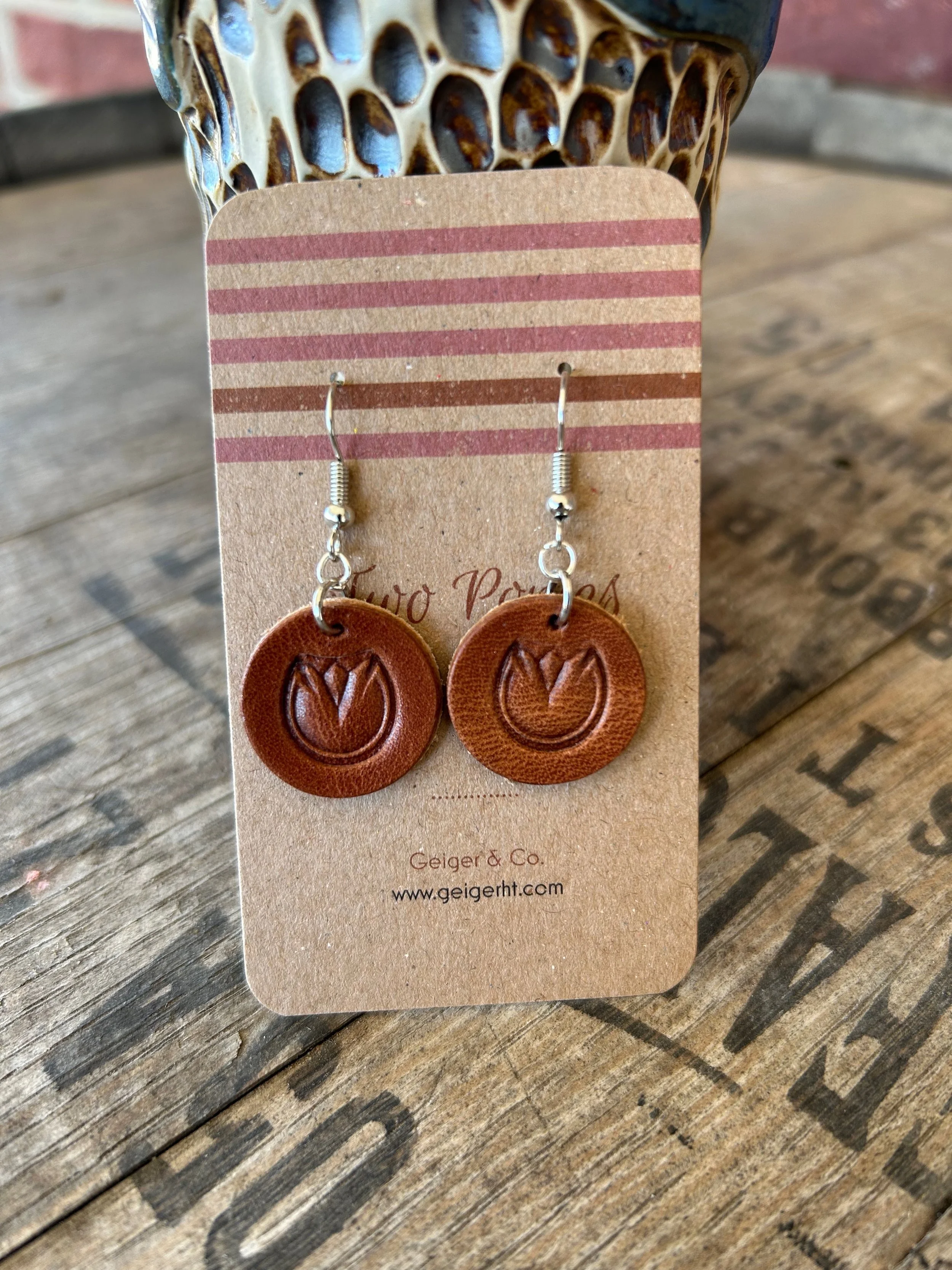 Horse Hoof Leather Earrings