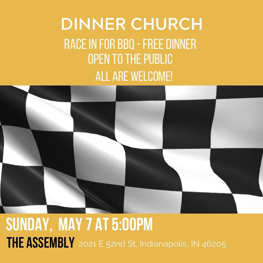 Sunday, May 7 at 5pm join us for a completely non-race themed gathering  where we will have Half Liter BBQ catering, a story from the Gospel of Luke, and a kids&rsquo; table for crafts and imagination. Free and open to the public. 
See you soon!