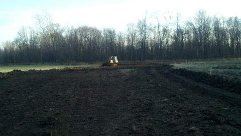 The new track ground breaking. Ray Walker and his dozer begin forming the new track. November 5, 2012