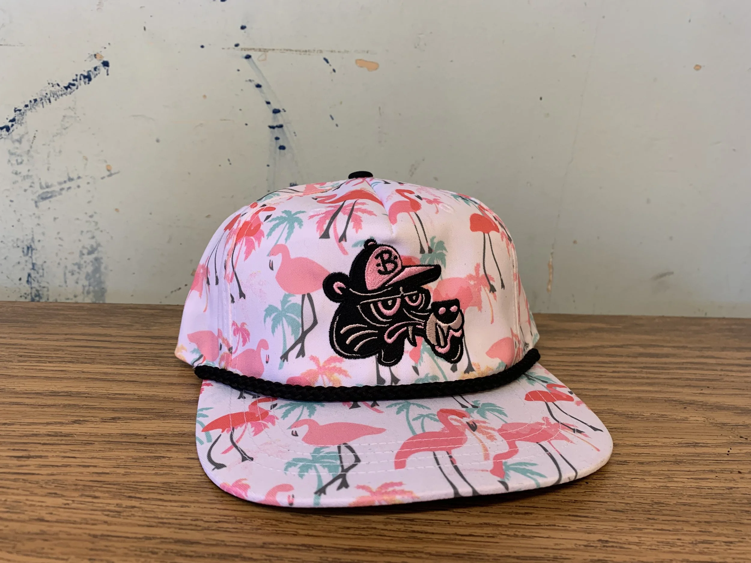 Dangerous Cats Hat White/ Flamingo