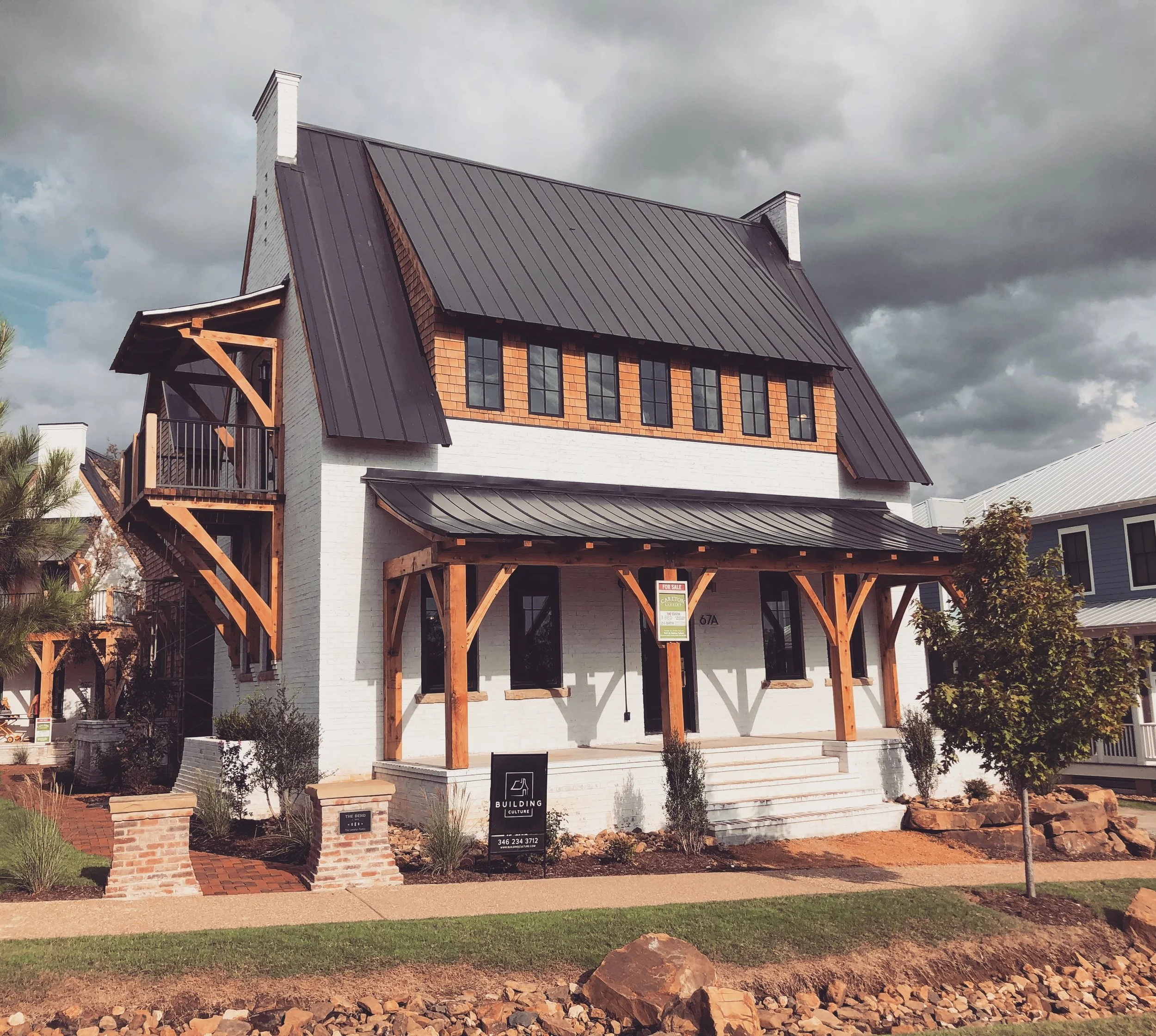 The Edison II - a Structural Brick House - White Limewashed Brick - by Building Culture