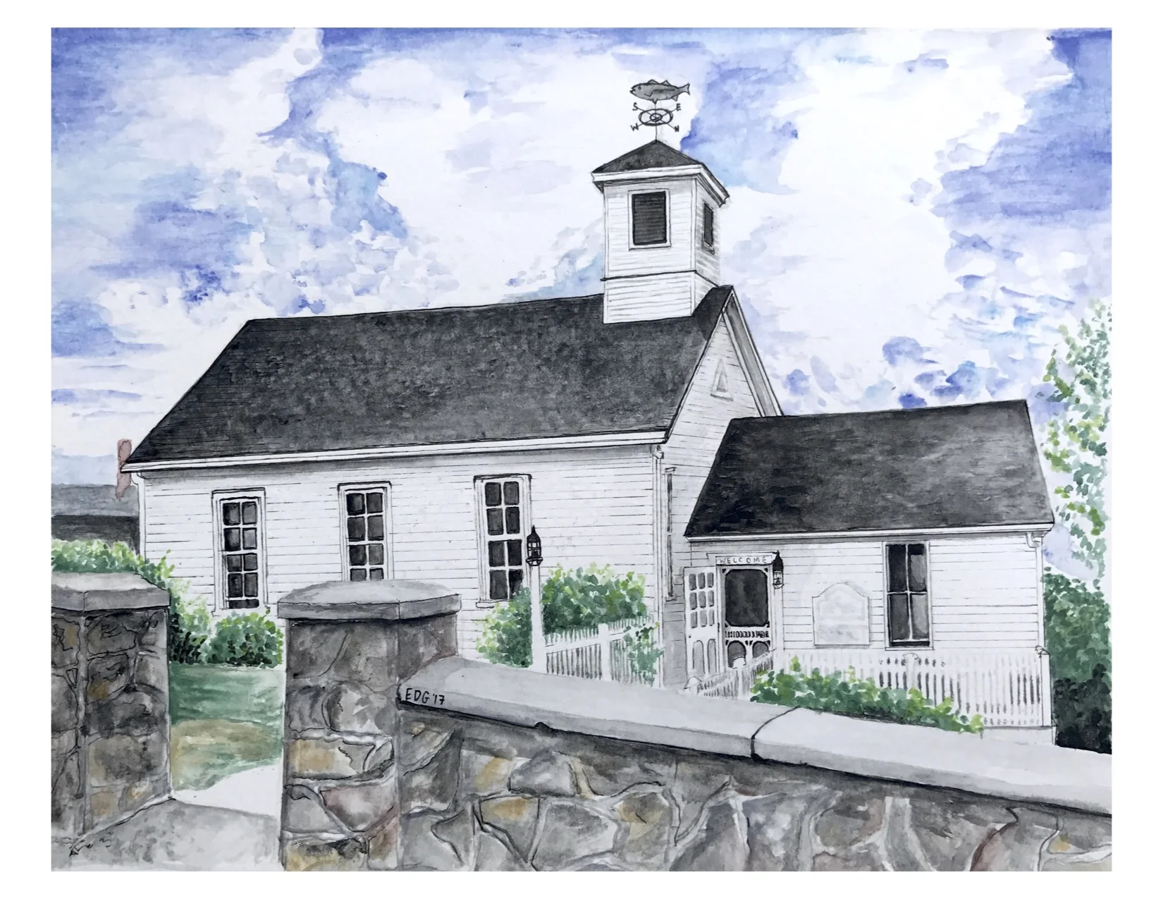 Cuttyhunk Church Print
