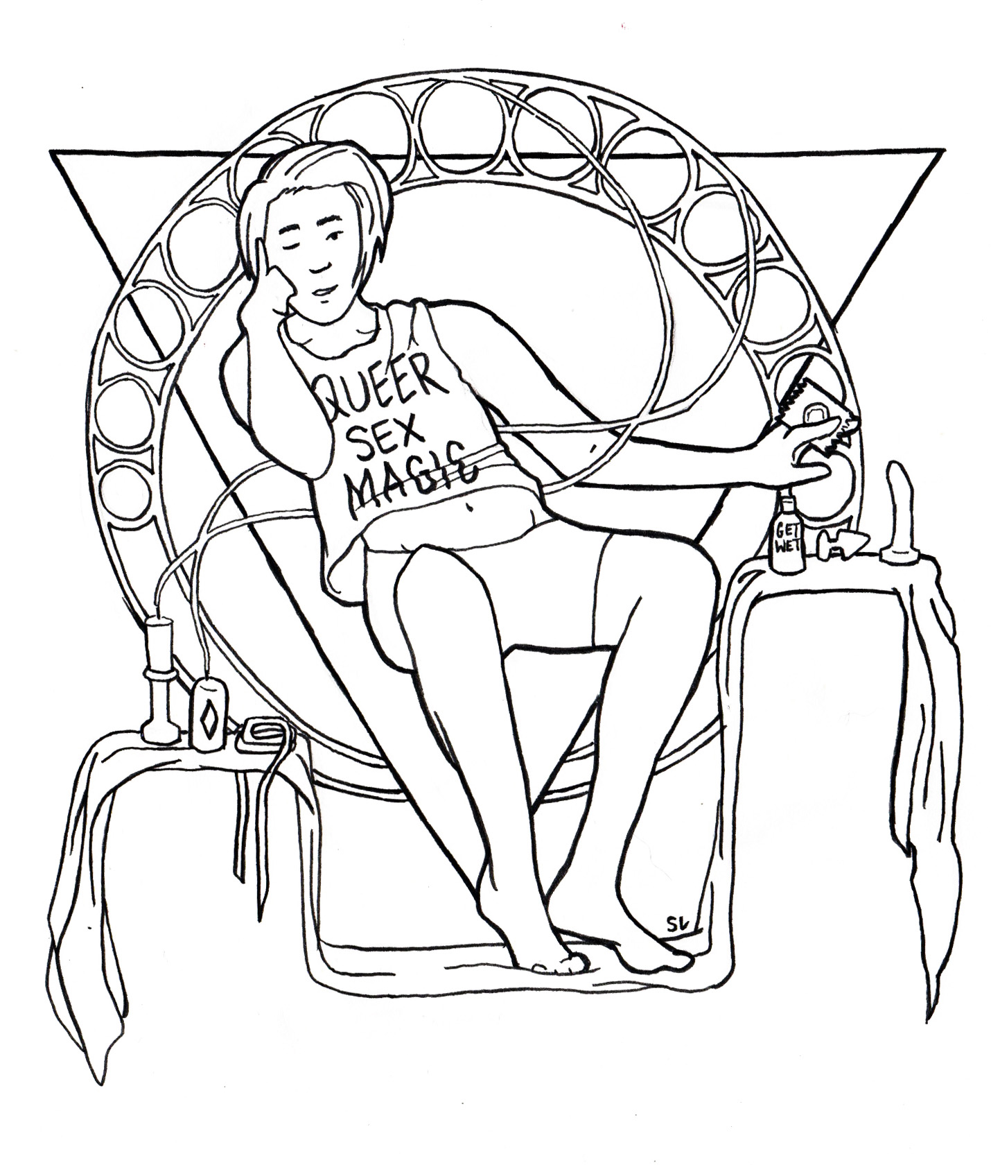 Drawing for a coloring zine organized by Head Underwater Collective