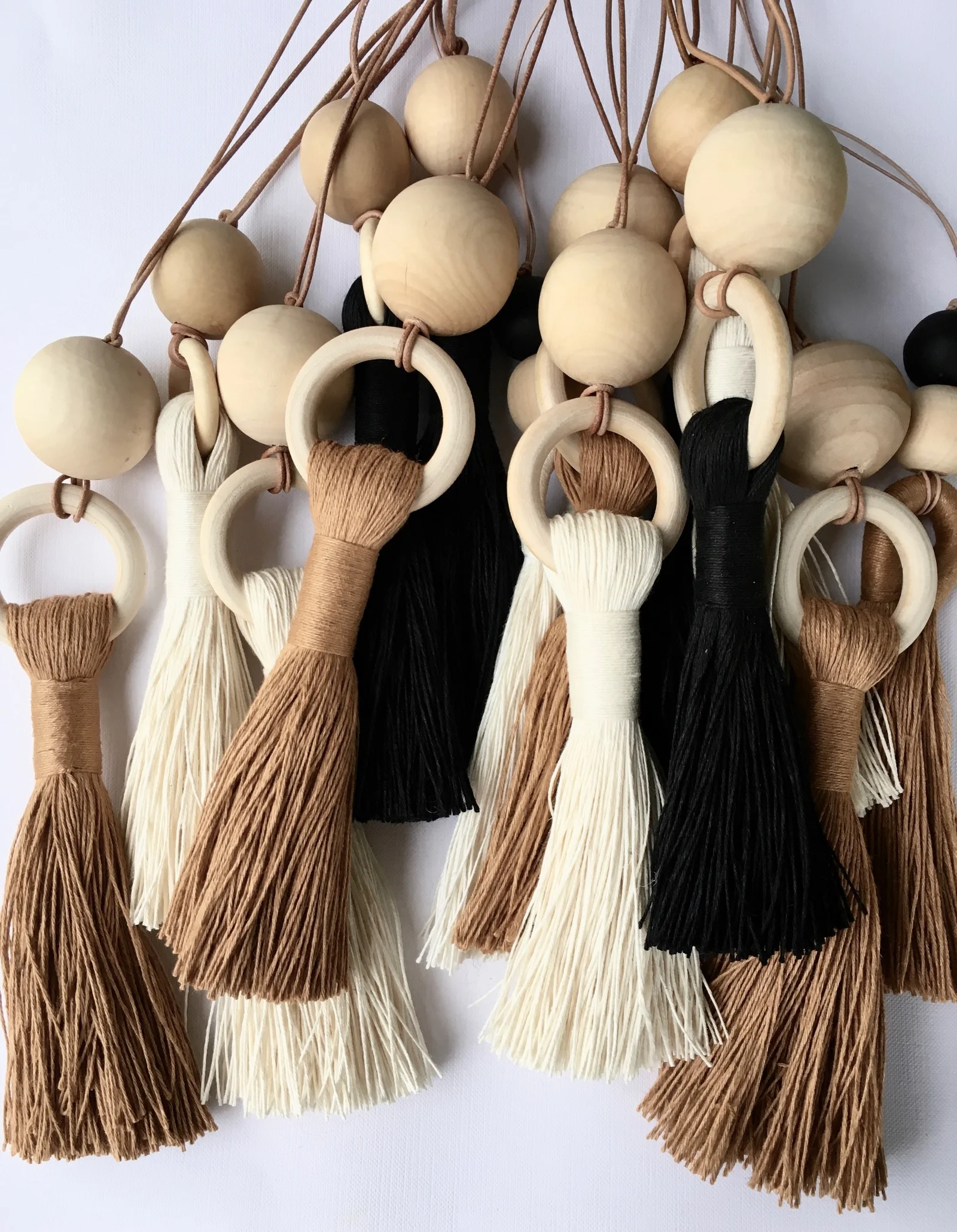 linen and wood tassels 2016